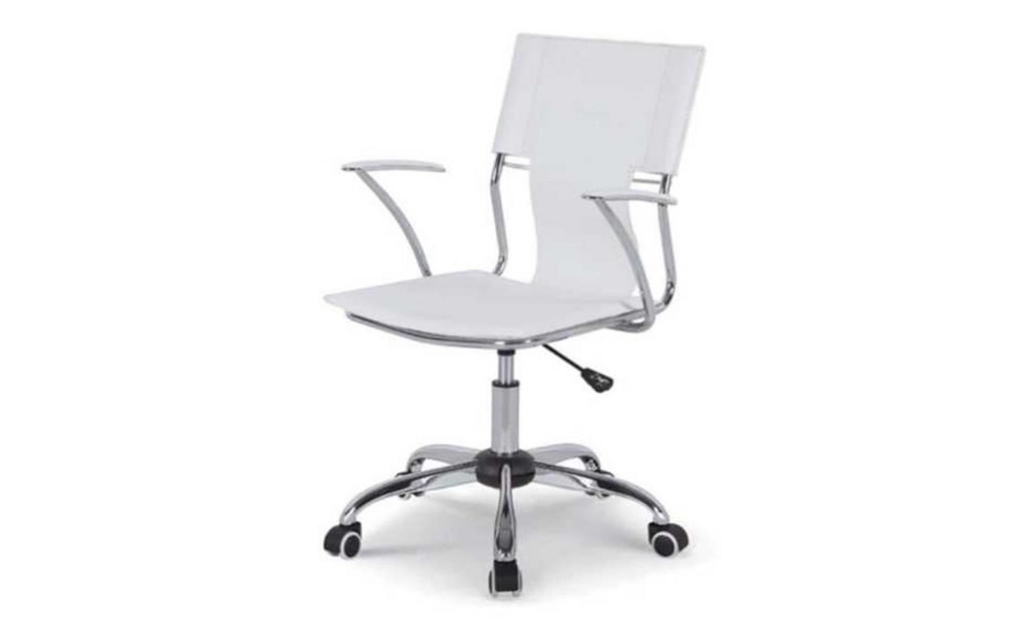 chaise de bureau pivotante en cuir synthétique coloris noir   dim : l.54 x p.55 x h.88 98 cm