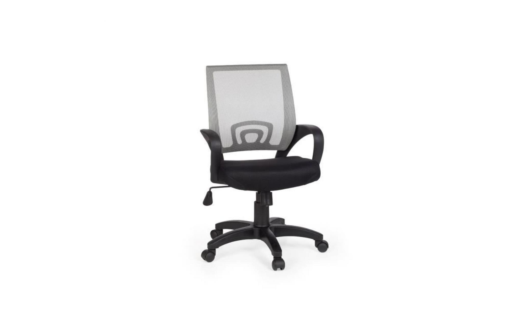 chaise de bureau pivotante en tissu maille coloris noir et gris pas cher