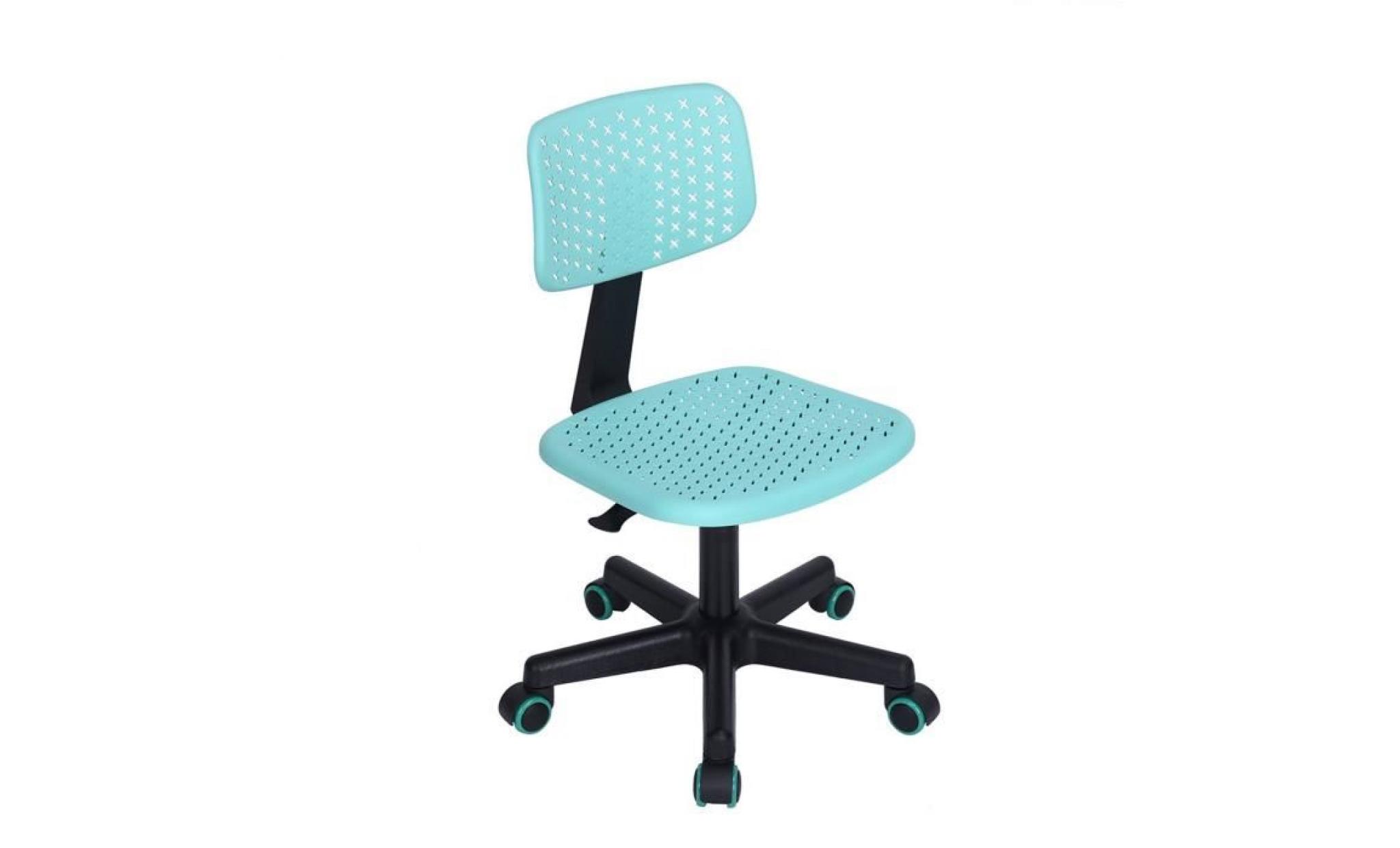 chaise de bureau pivotante hauteur réglable bleu turquoise