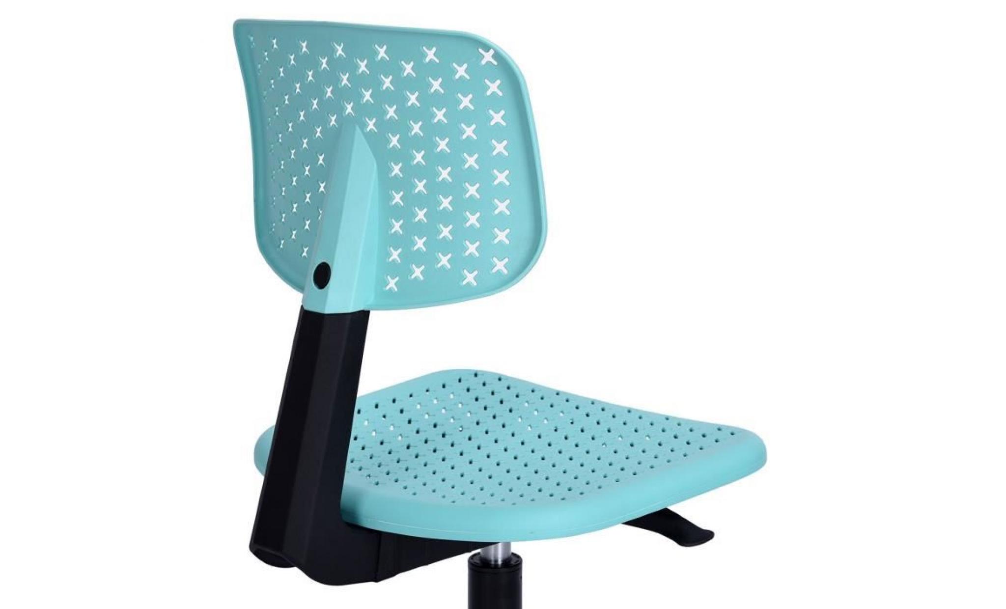chaise de bureau pivotante hauteur réglable bleu turquoise pas cher