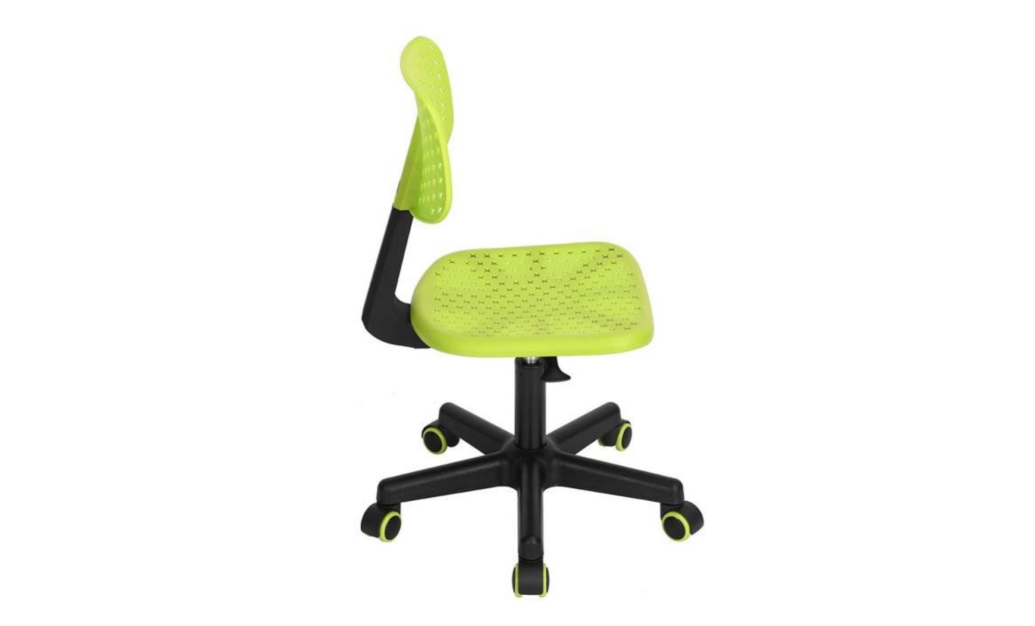 chaise de bureau pivotante hauteur réglable vert pas cher