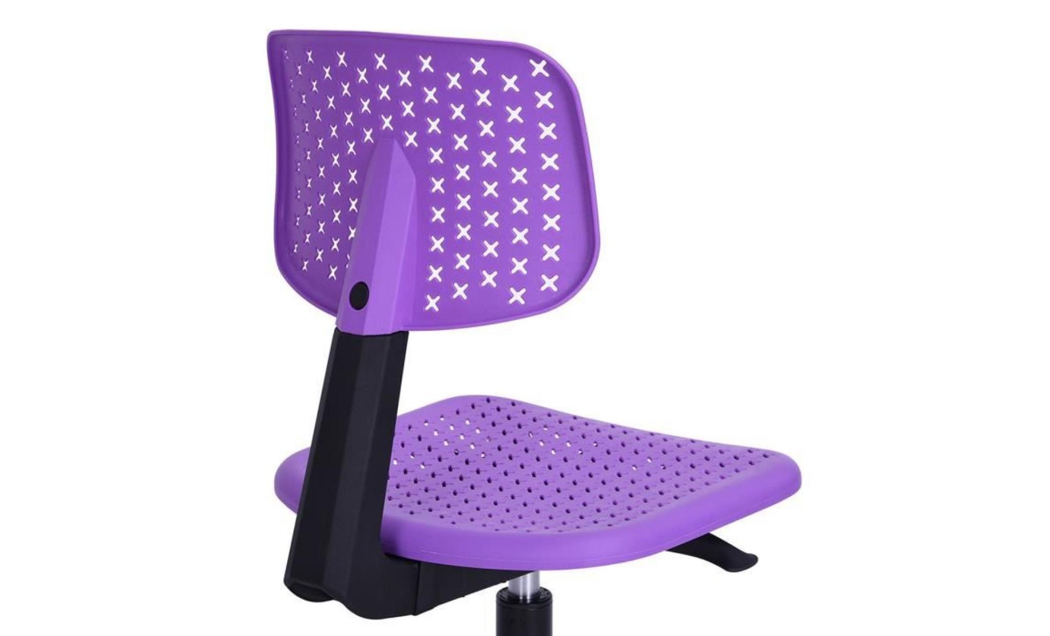 chaise de bureau pivotante hauteur réglable violet pas cher