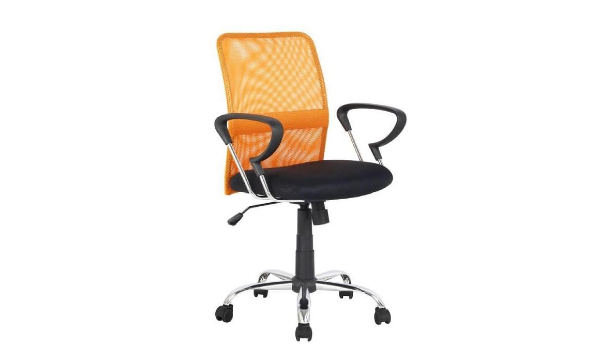 chaise de bureau pivotante orange/noire   myco00530