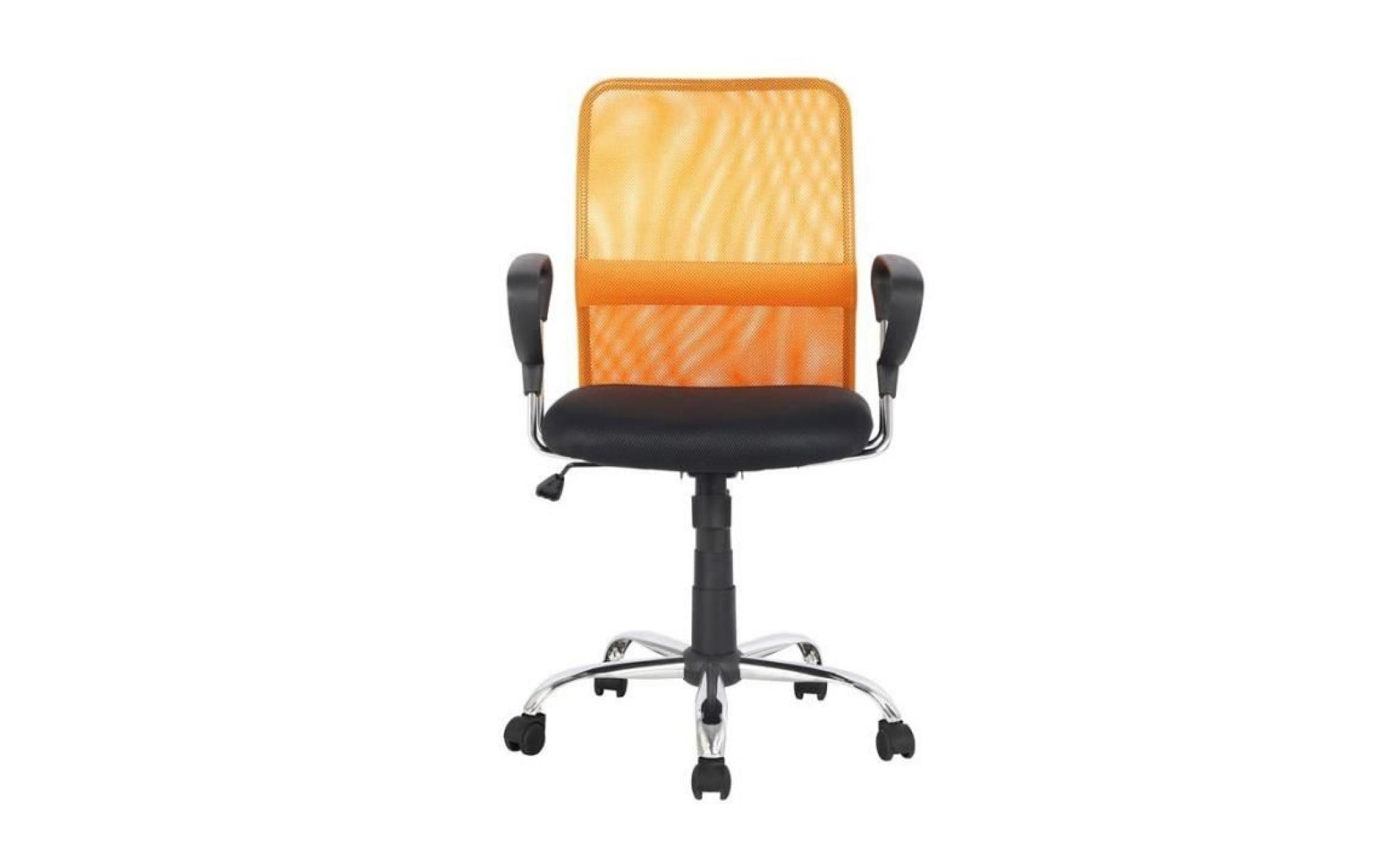 chaise de bureau pivotante orange/noire   myco00530 pas cher