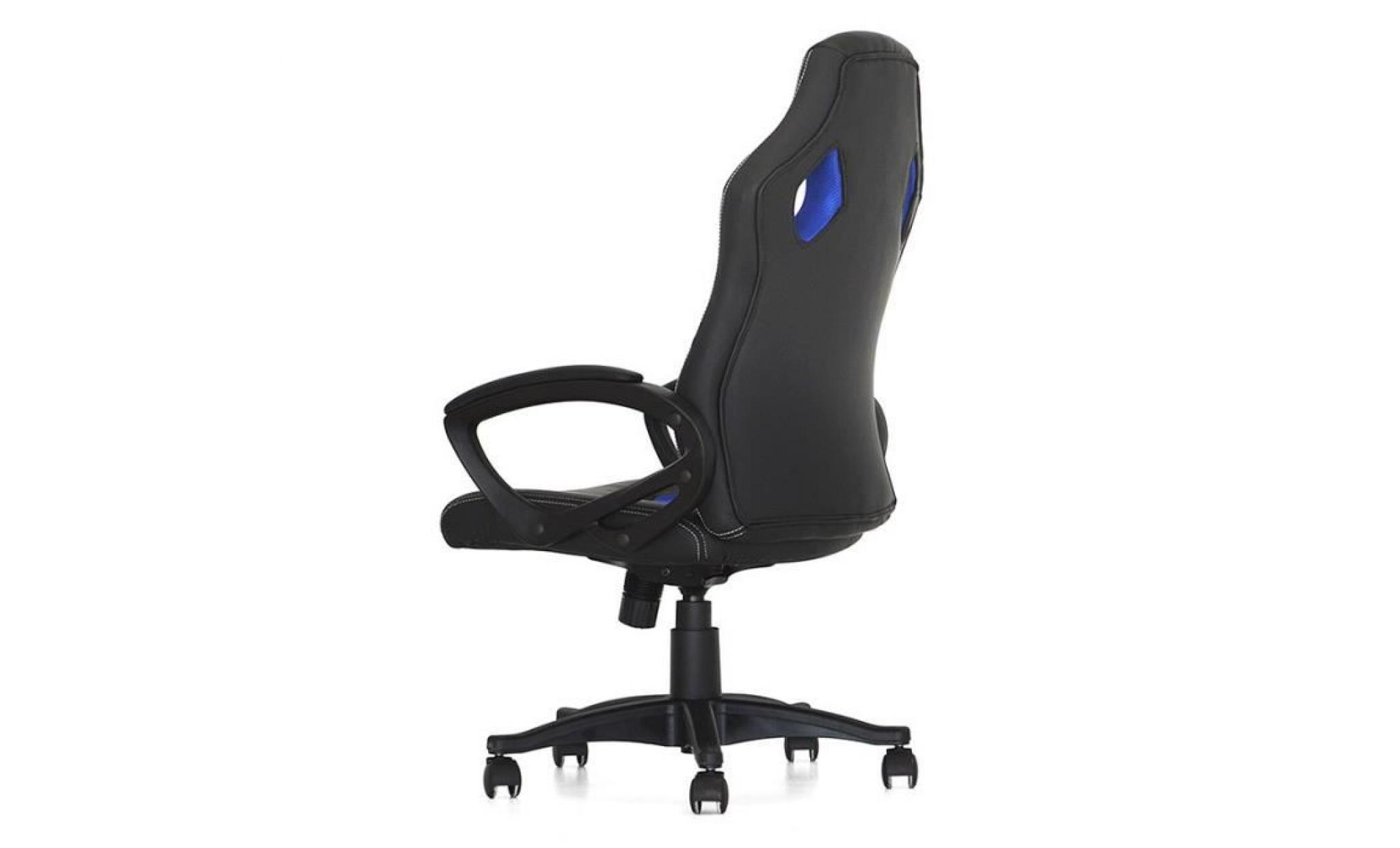 chaise de bureau pivotante pure design coach   noir et bleu