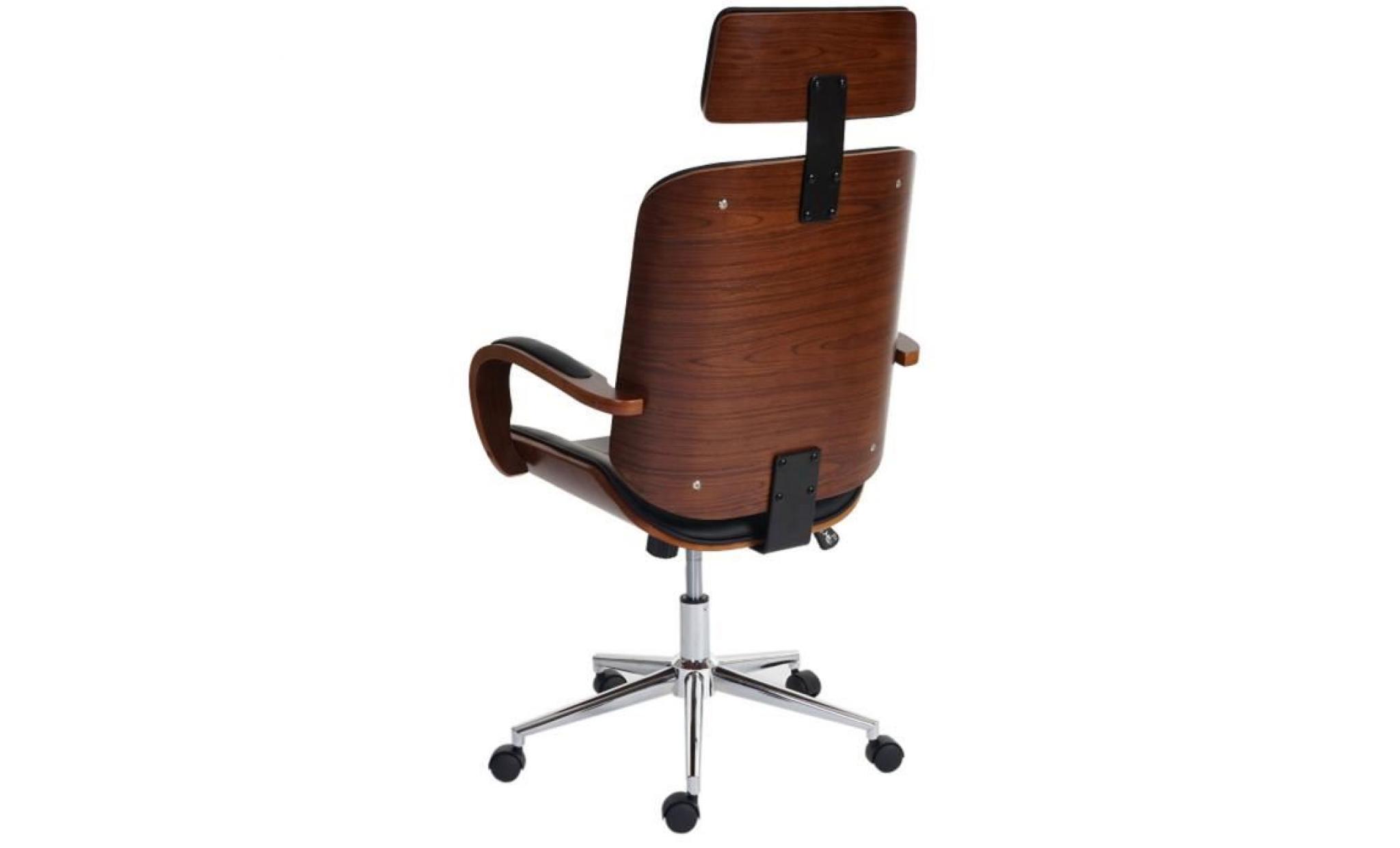 chaise de bureau pivotante similicuir noir   dim : h 123 x l 61 x p 67 cm pas cher