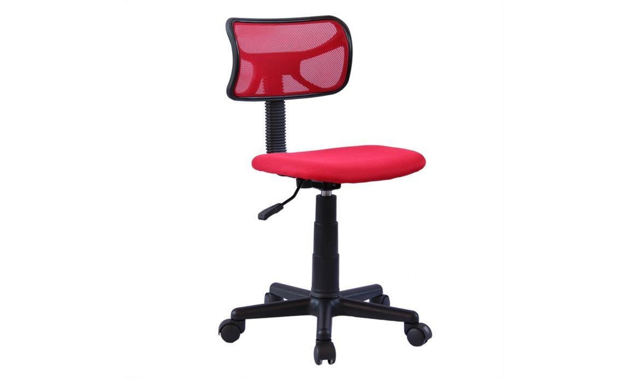 chaise de bureau pour enfant milan fauteuil pivotant et ergonomique sans accoudoirs, siège à roulettes avec hauteur réglable, bleu