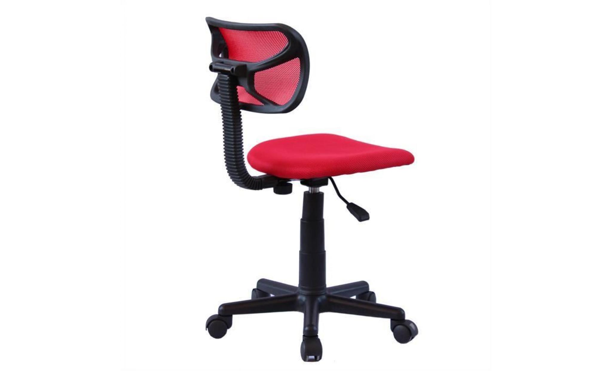chaise de bureau pour enfant milan fauteuil pivotant et ergonomique sans accoudoirs, siège à roulettes avec hauteur réglable, blanc pas cher