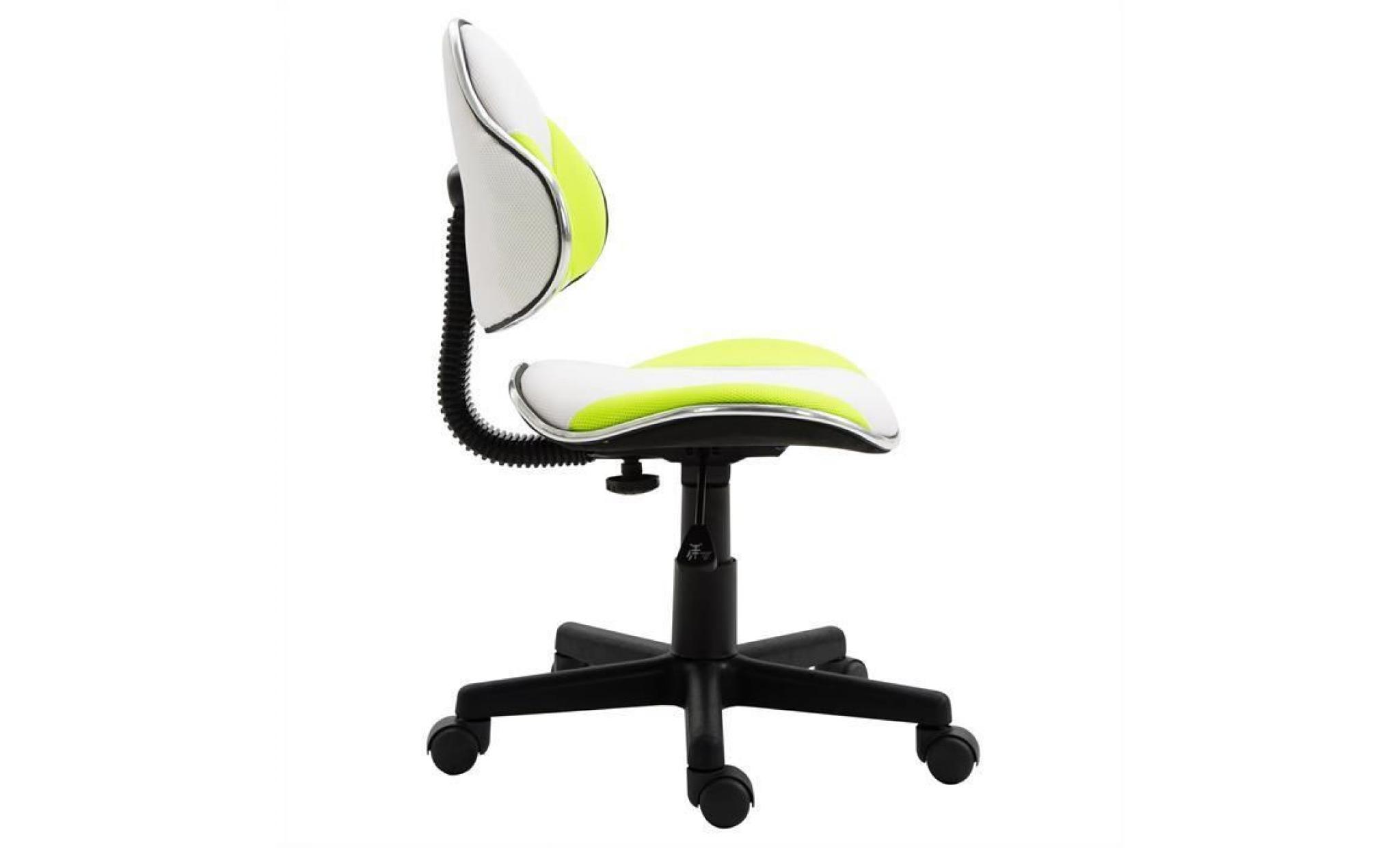 chaise de bureau pour enfant osaka fauteuil pivotant avec hauteur réglable, revêtement en mesh blanc/gris pas cher