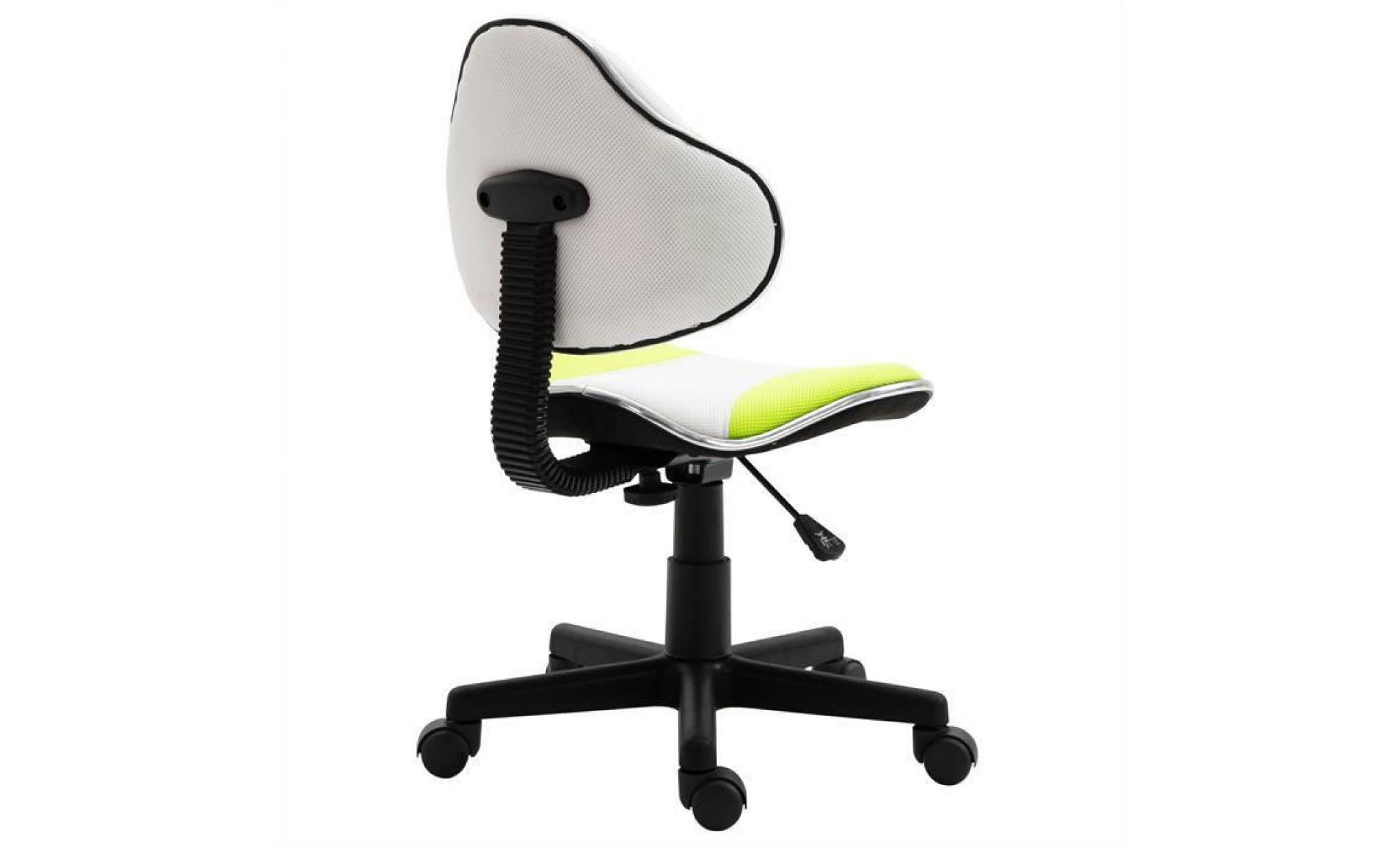 chaise de bureau pour enfant osaka fauteuil pivotant avec hauteur réglable, revêtement en mesh blanc/gris pas cher
