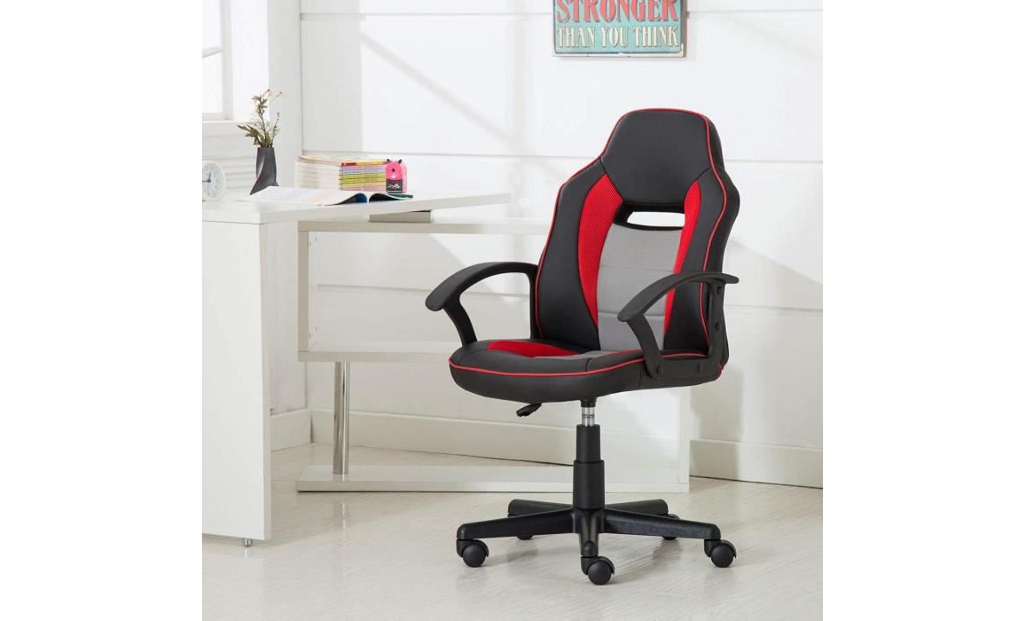 chaise de bureau pour Étudiant enfant en similicuir siège ergonomique hauteur réglable   rouge   intimate wm heart