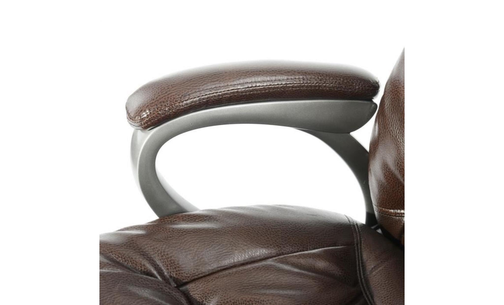 chaise de bureau qualité fauteuil de bureau ordinateur en pu cuir à roulettes pivotant confortable réglable marron pas cher