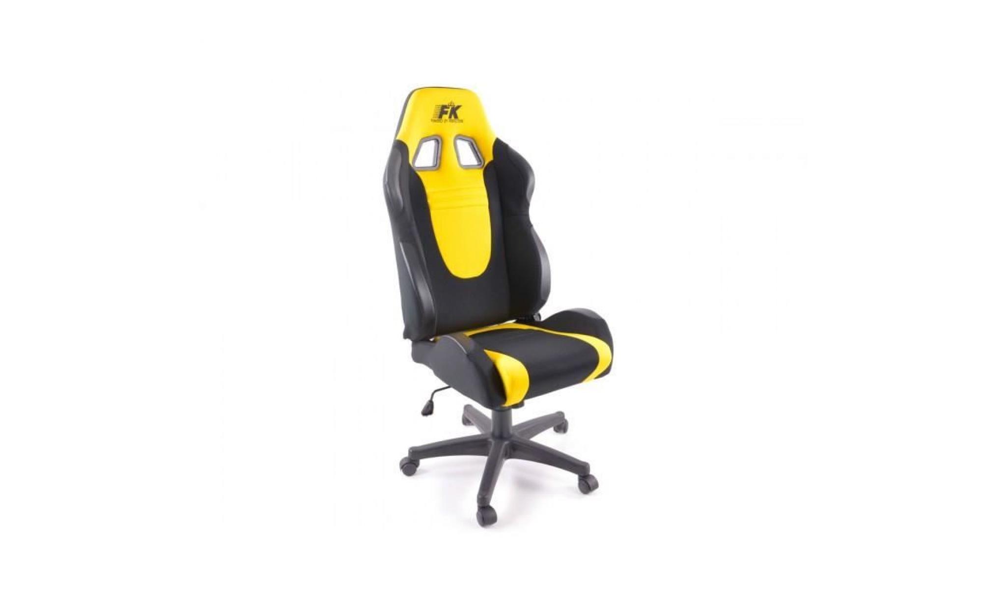 chaise de bureau racecar noir/jaune