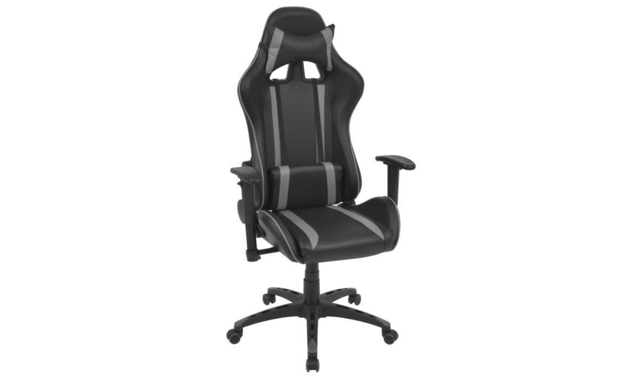 chaise de bureau racing game inclinable cuir artificiel blanc
