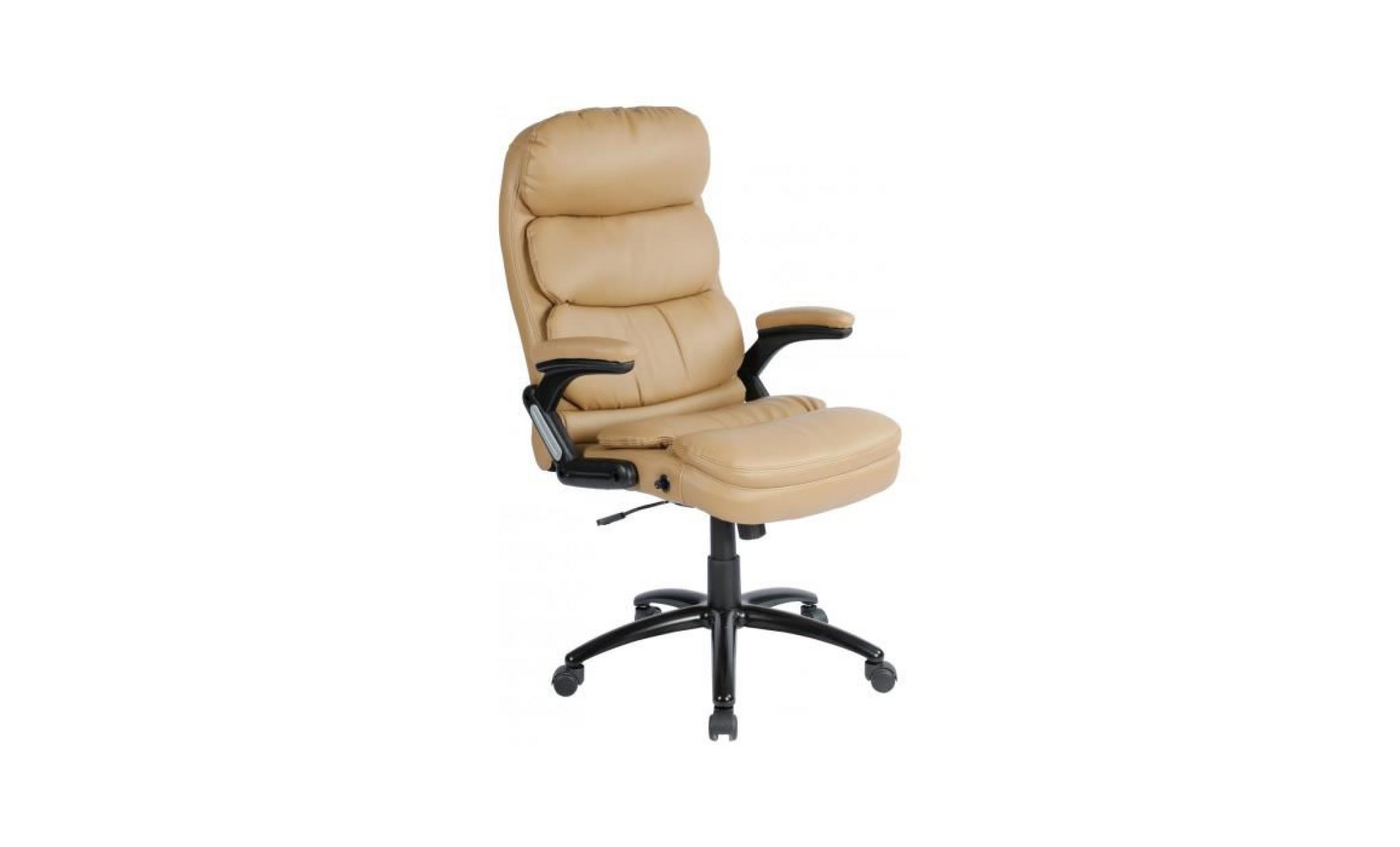 chaise de bureau réglable en hauteur en pu avec accoudoirs coloris noir p 42009 co noir