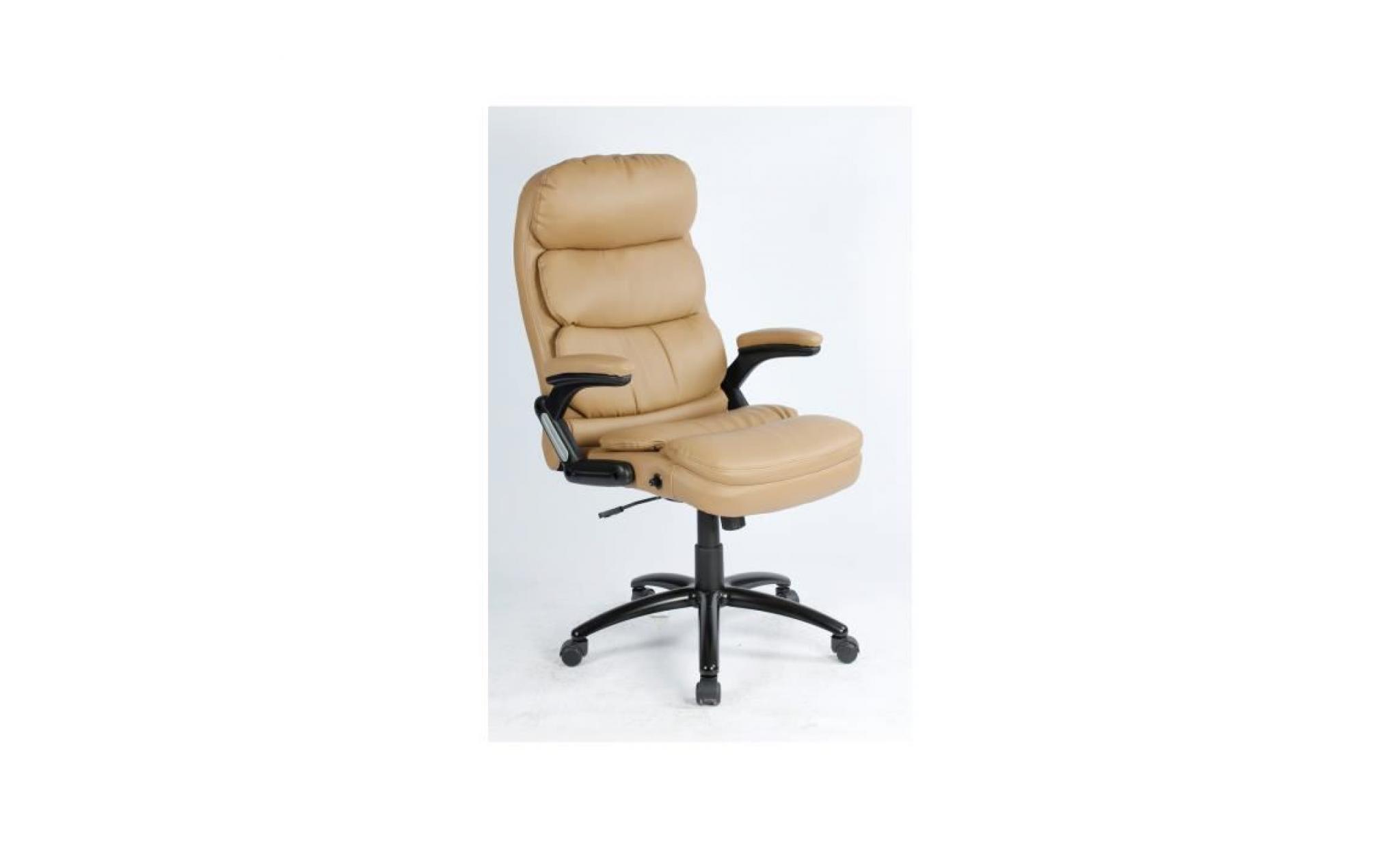 chaise de bureau réglable en hauteur en pu avec accoudoirs coloris noir p 42009 co noir pas cher