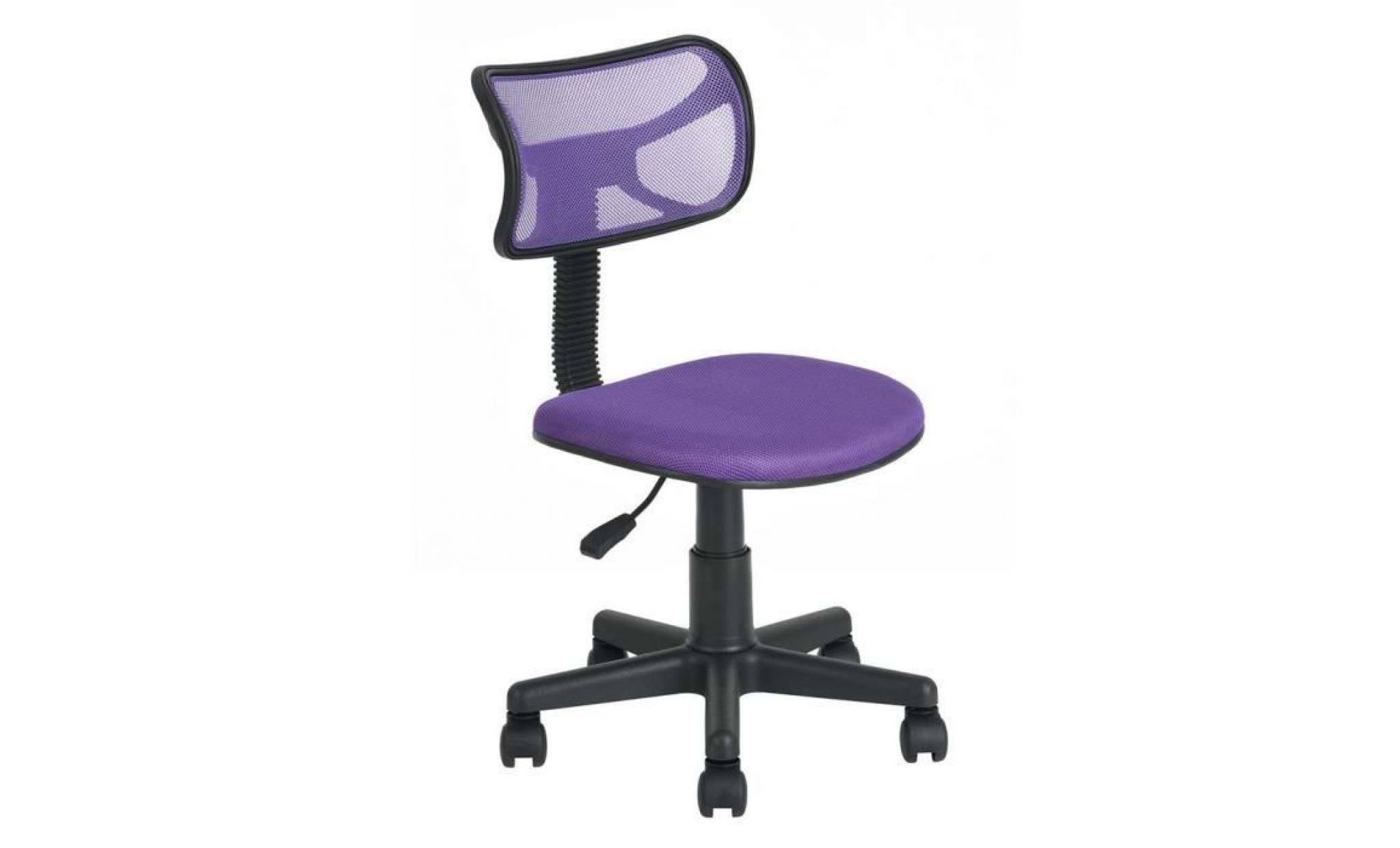 chaise de bureau réglable pour enfants, chaise d'ordinateur, chaise pivotante, chaise d'étude sans bras, maille (violet)
