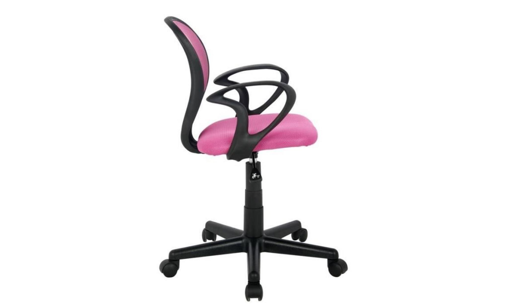chaise de bureau rose/noire   myco00538 pas cher