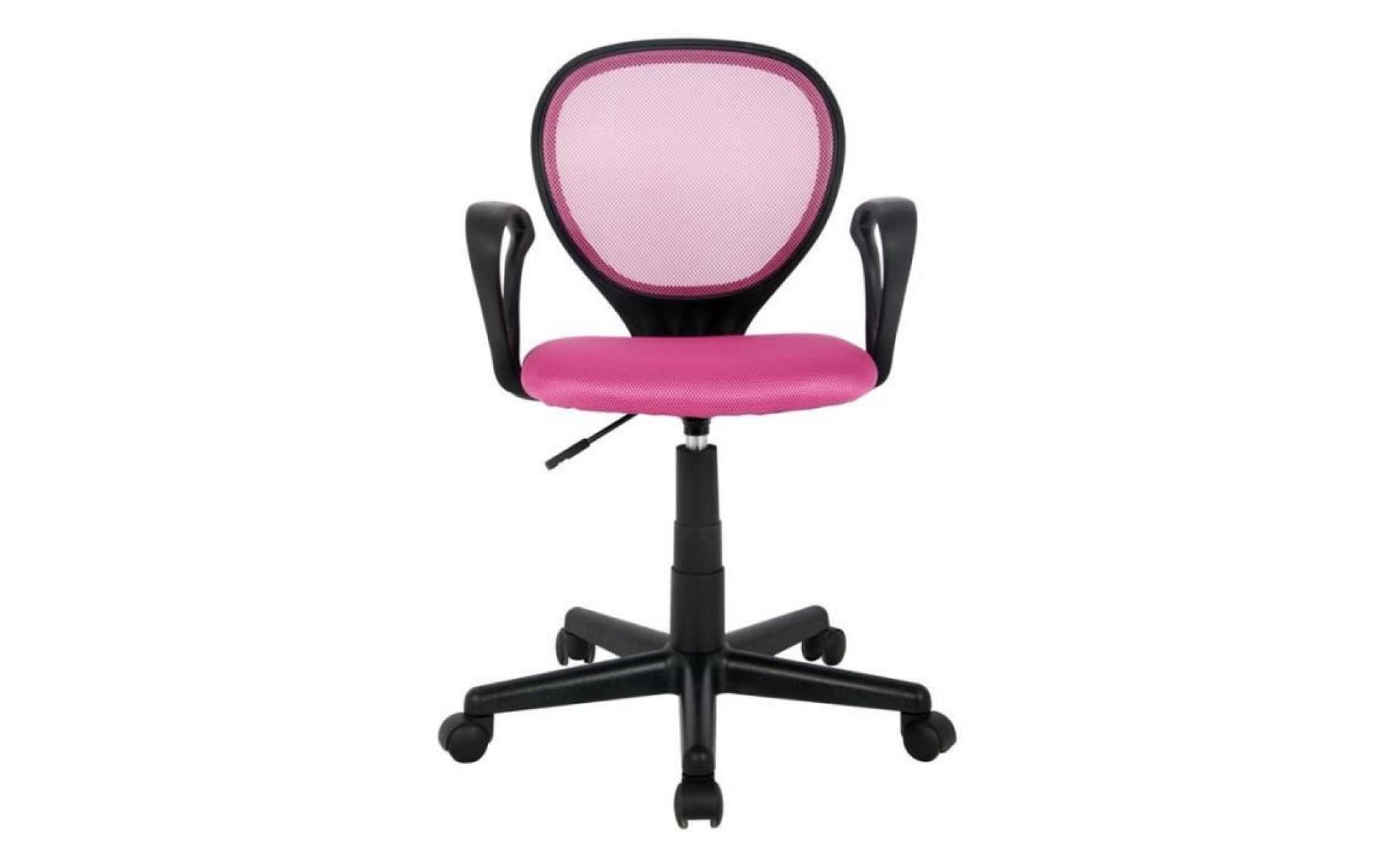 chaise de bureau rose/noire   myco00538 pas cher