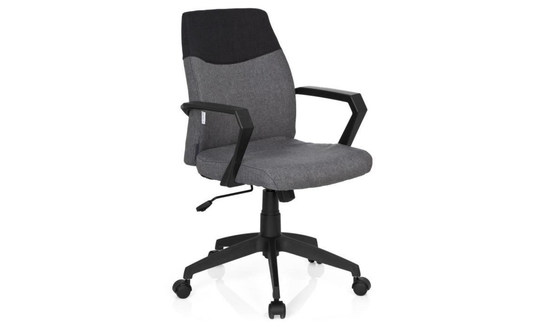 chaise de bureau royal tissu gris foncé/gris hjh office