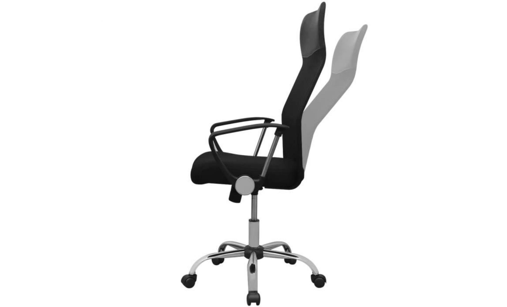 chaise de bureau semi pu fauteuil de bureau fauteuil gamer chaise scandinave contemporain 61.5x60 cm noir pas cher