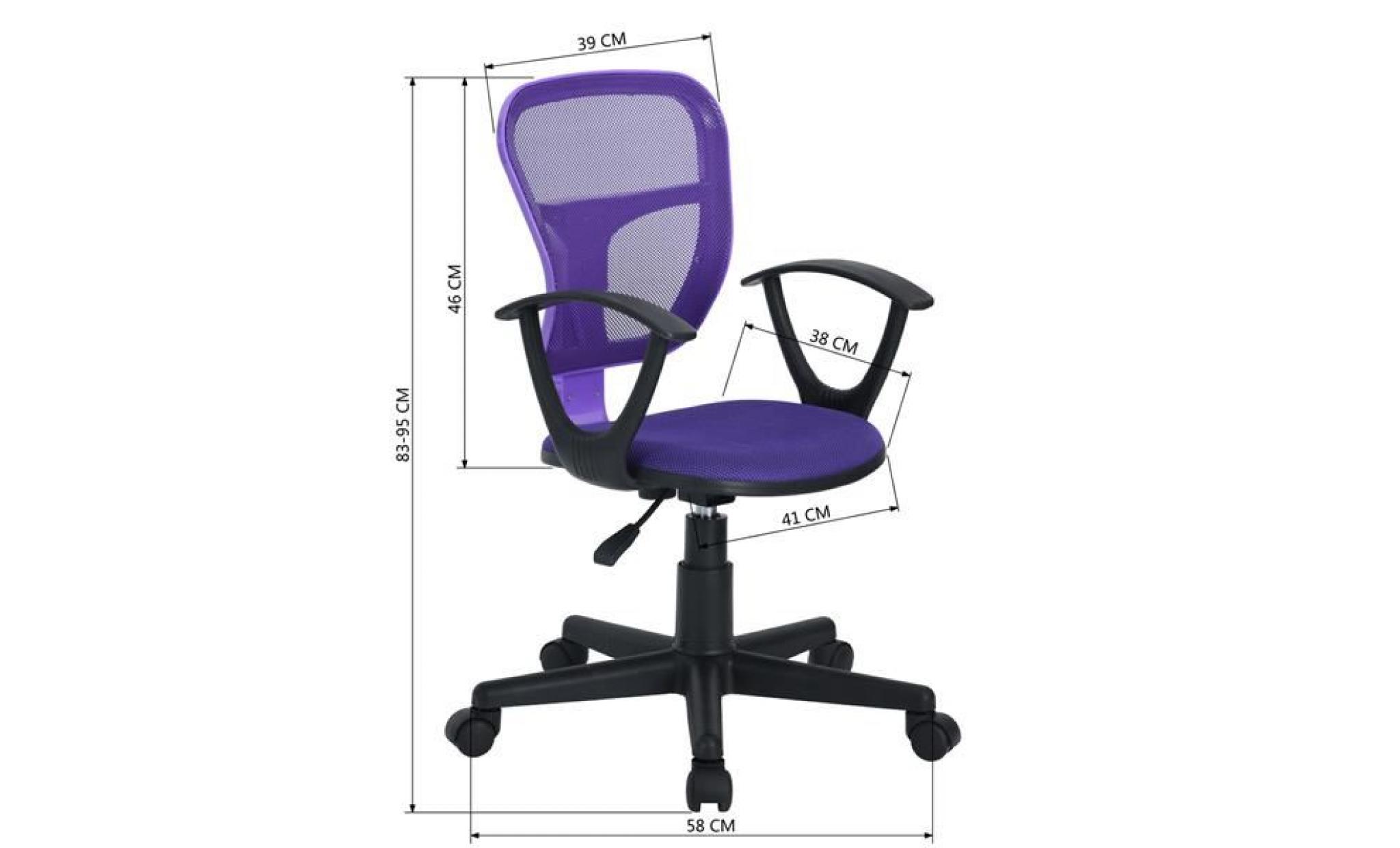 chaise de bureau siège enfant fauteuil de bureau réglable en réseau plastique nylon pivotant ergonomiques noir pas cher