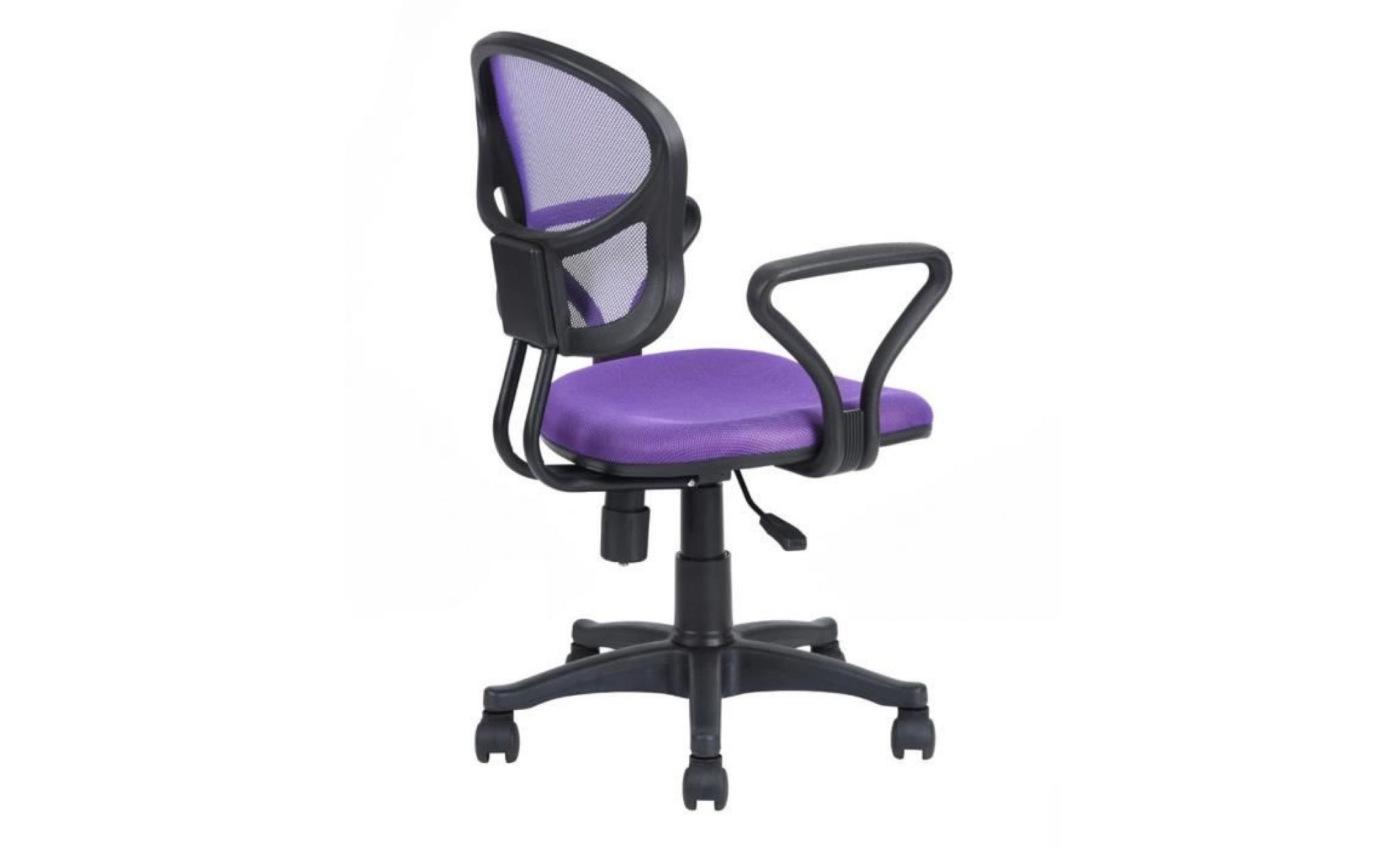 chaise de bureau siège enfant réglable en réseau plastique nylon pivotant noir pas cher