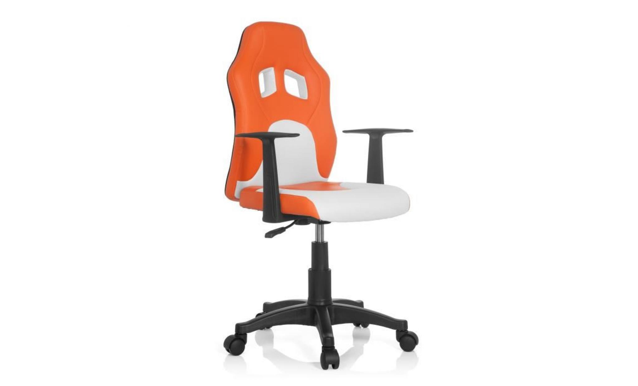 chaise de bureau / siège pivotant teen racer al orange/blanc hjh office