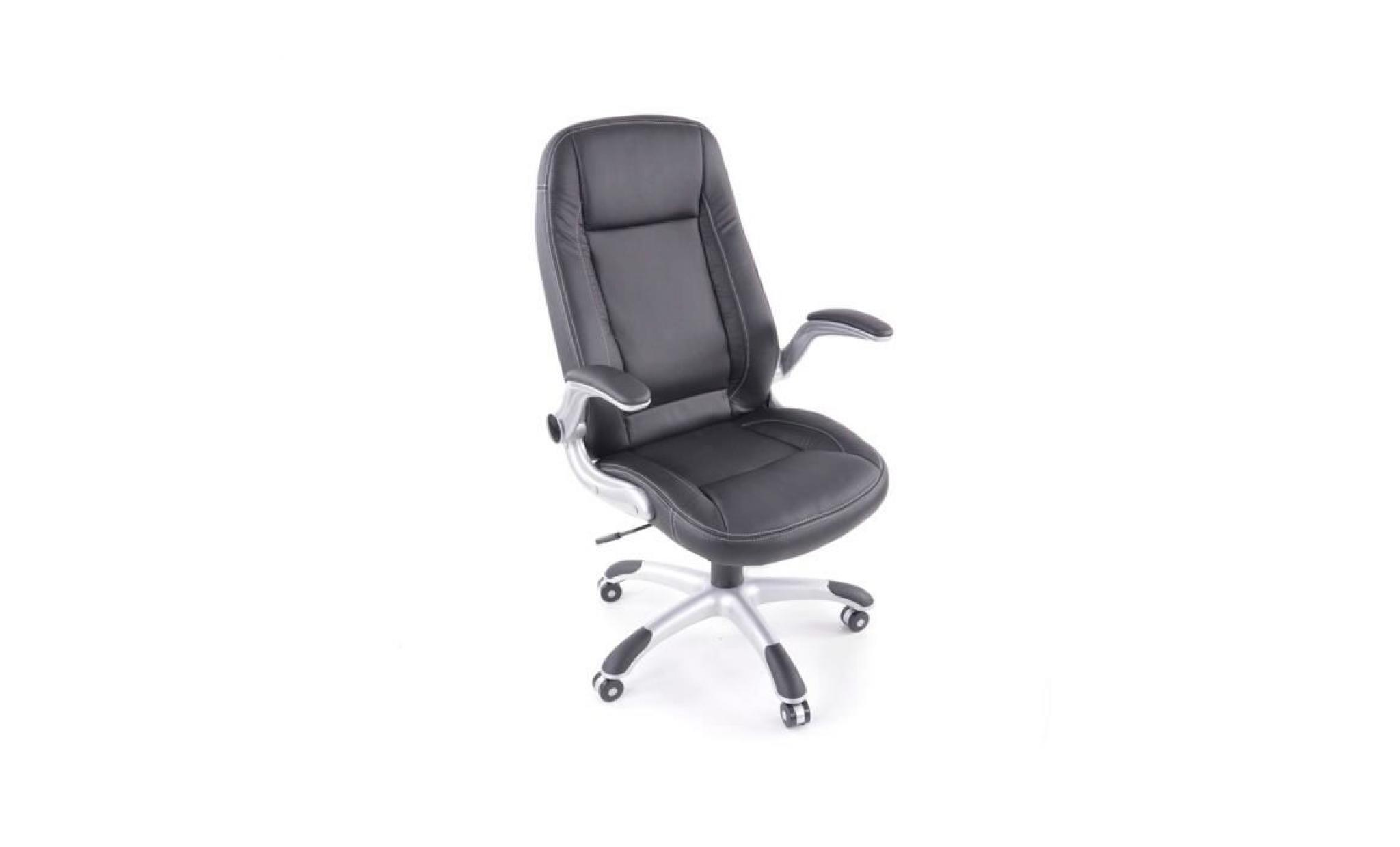 chaise de bureau similicuir noir avec accoudoirs règlablesfkrse13025