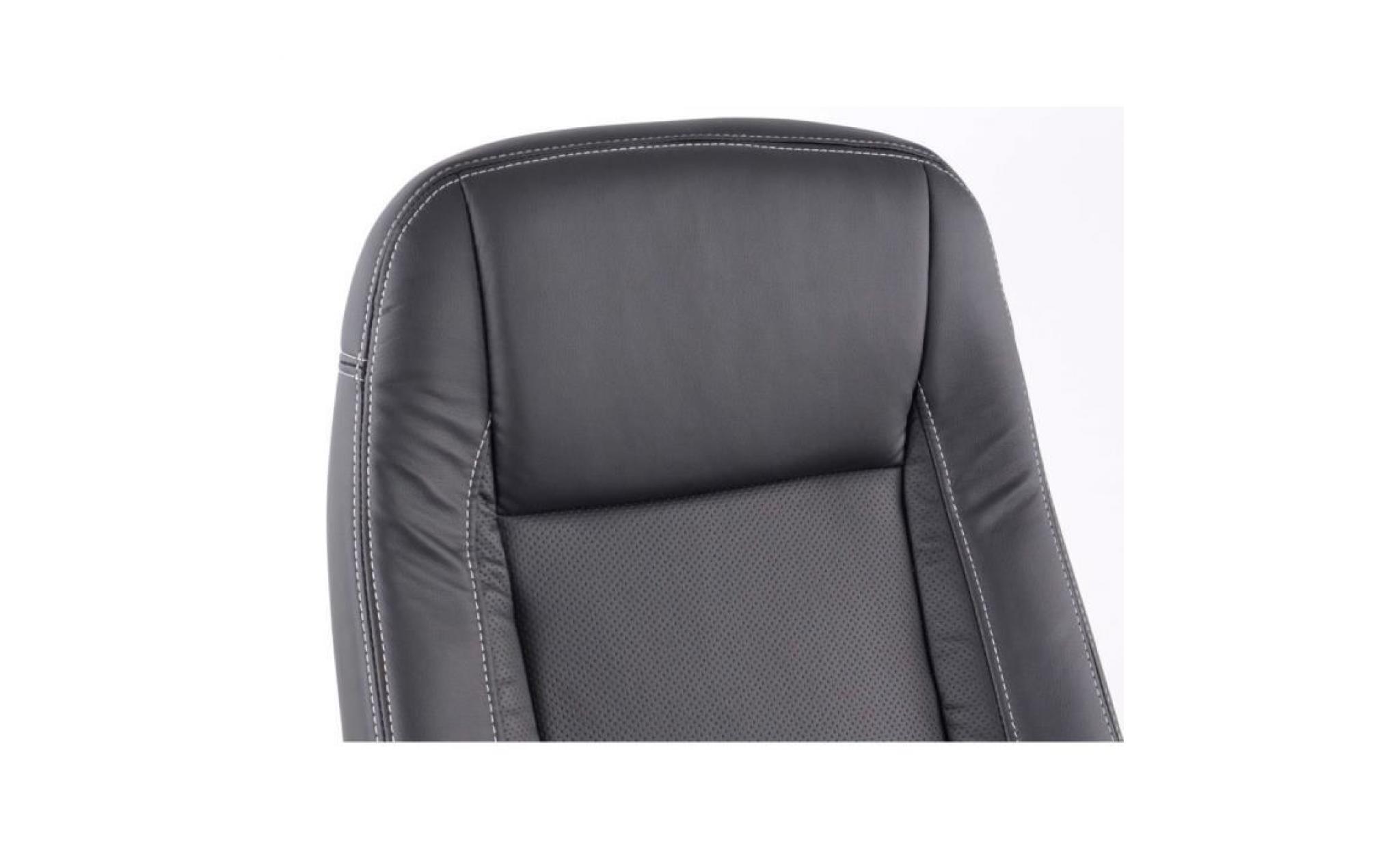 chaise de bureau similicuir noir avec accoudoirs règlablesfkrse13025 pas cher