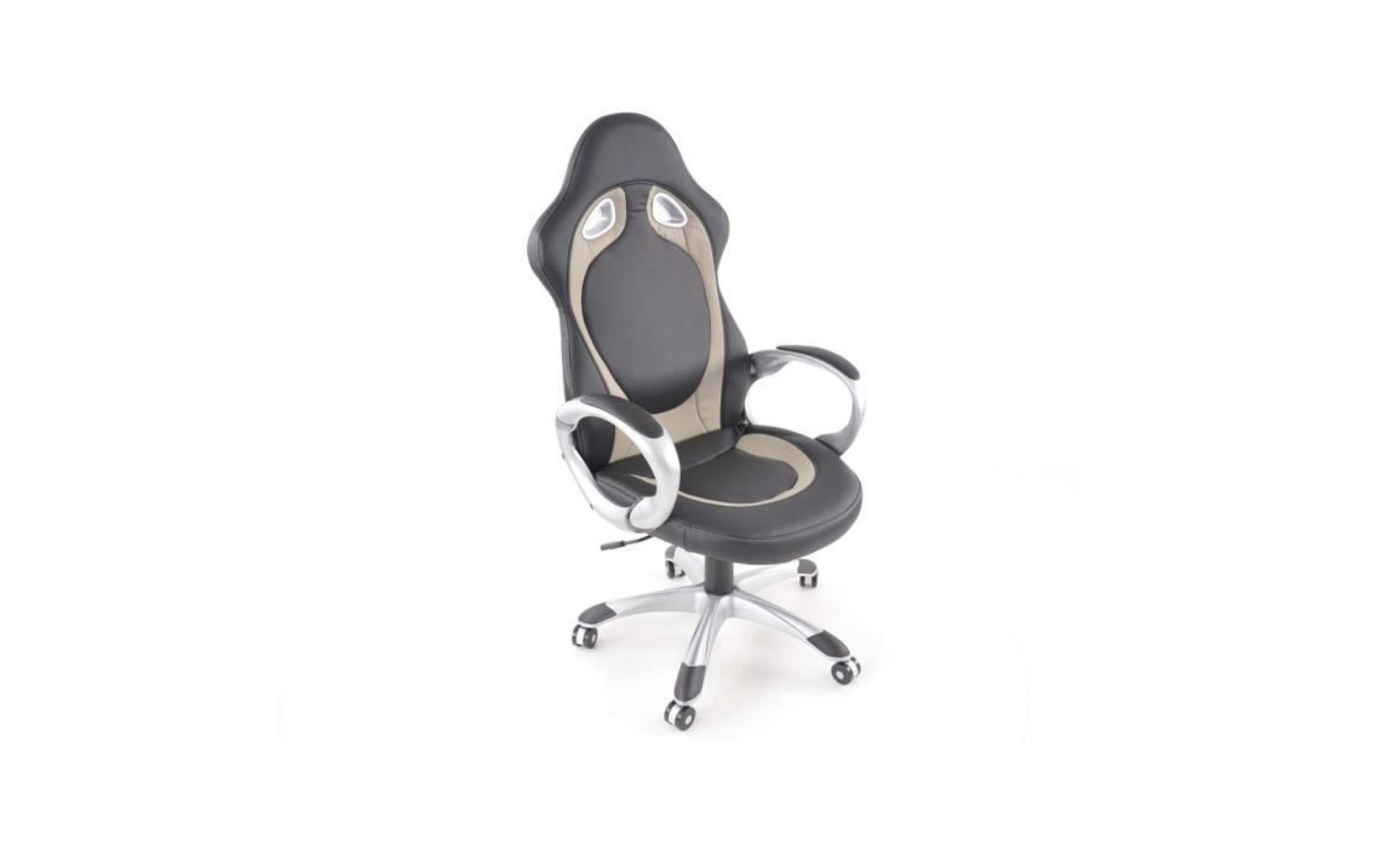 chaise de bureau similicuir noir gris avec accoudoirsfkrse13041