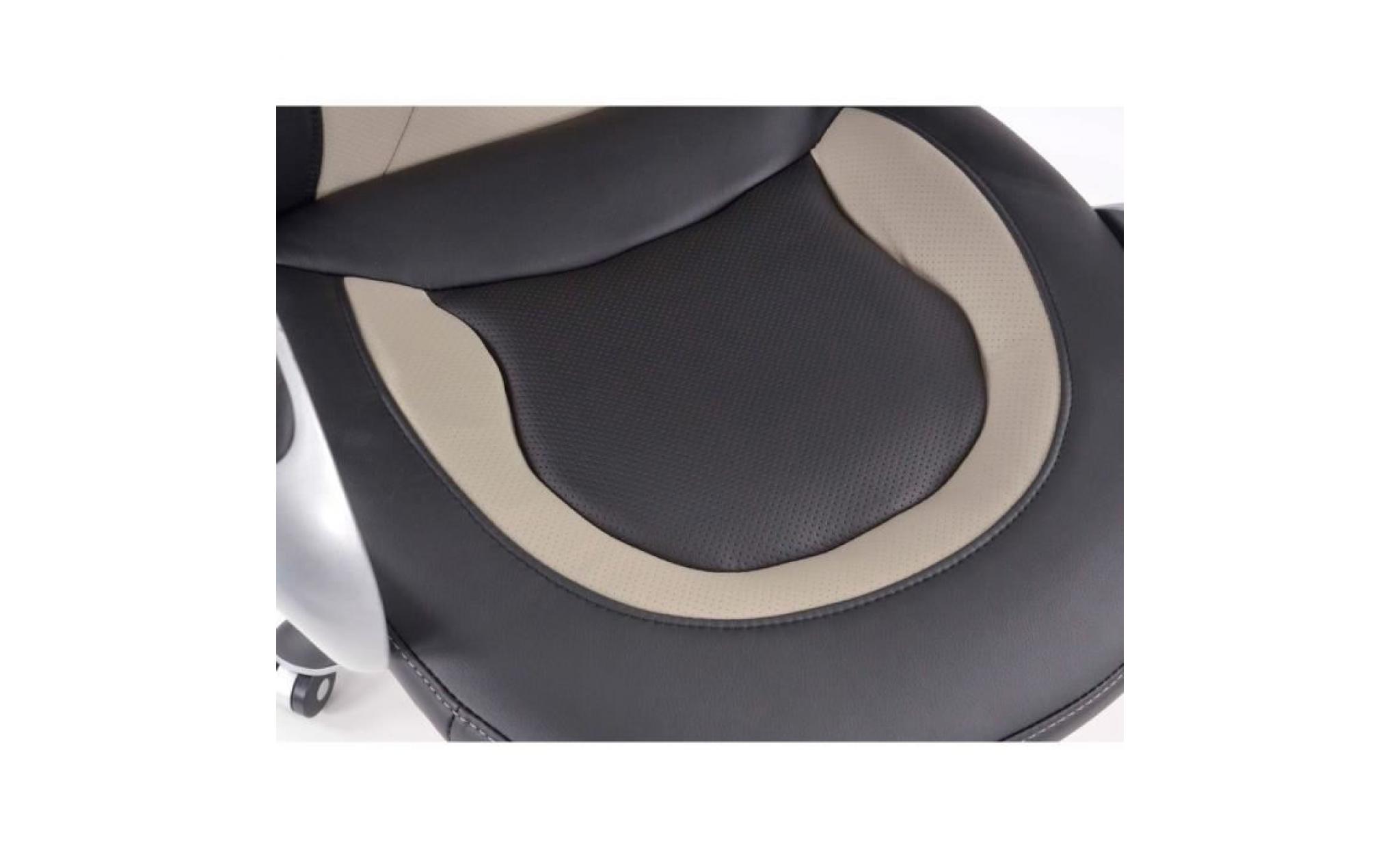 chaise de bureau similicuir noir gris avec accoudoirsfkrse13041 pas cher