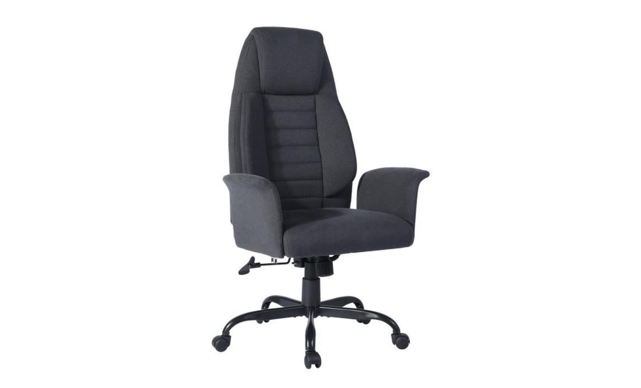 chaise de bureau  tissu   avec fonction d'inclinaison   ergonomique   gris   homy casa