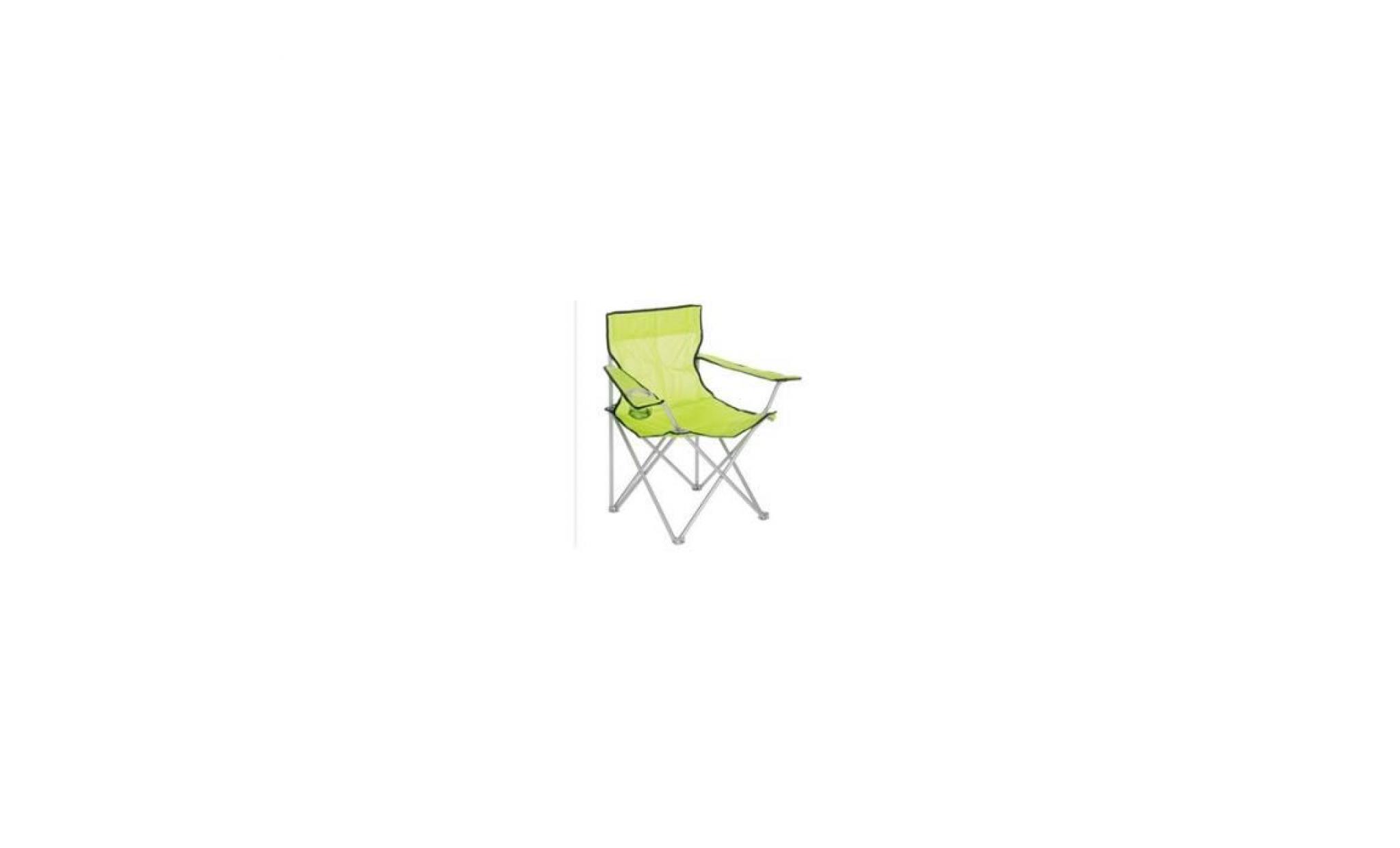 chaise de camping    clivia   81 x 51 x 84 cm   acier et polyester   vert