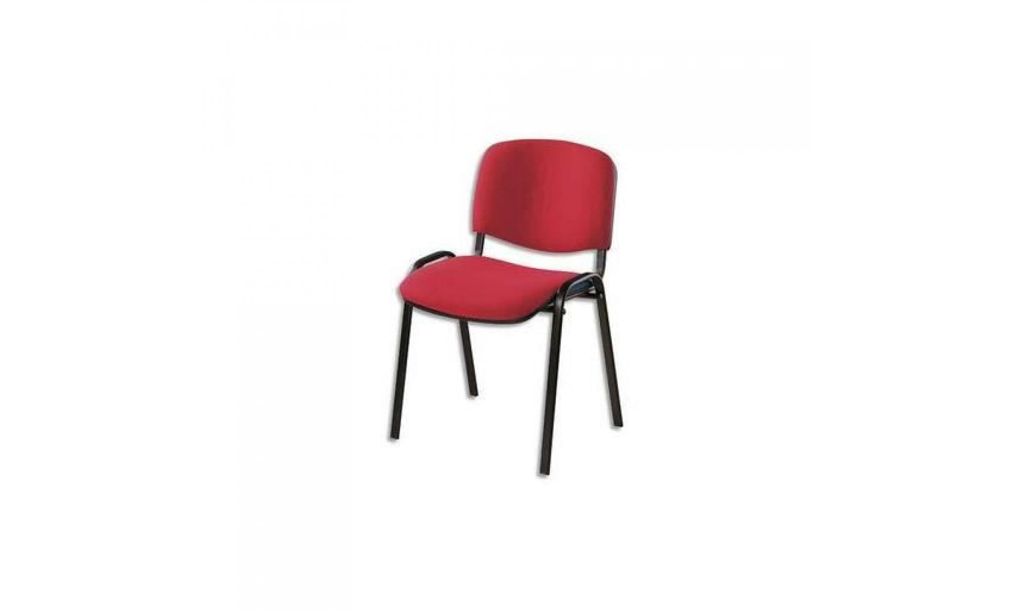 chaise de conférence 4 pieds tissu rouge.