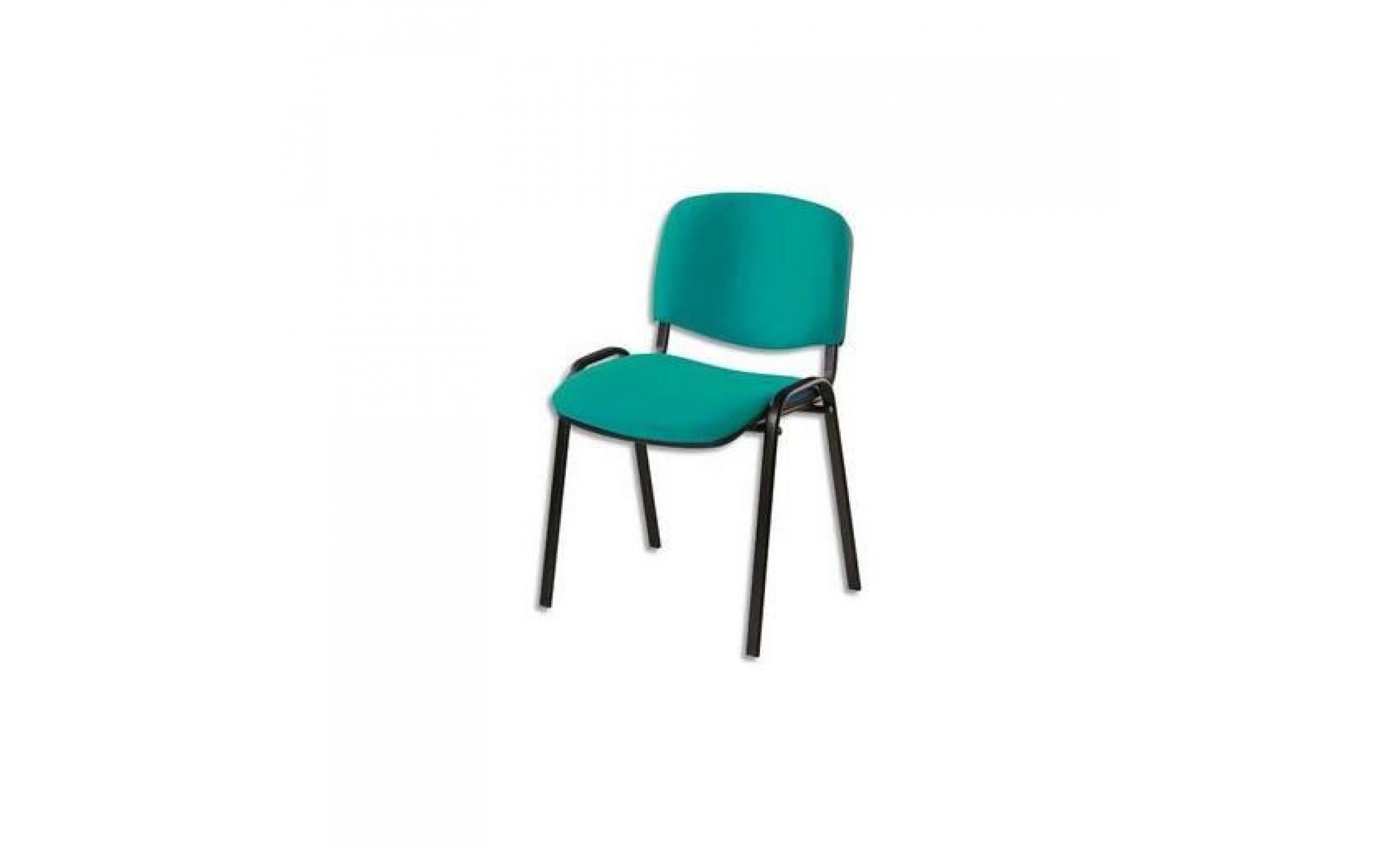 chaise de conférence 4 pieds tissu vert