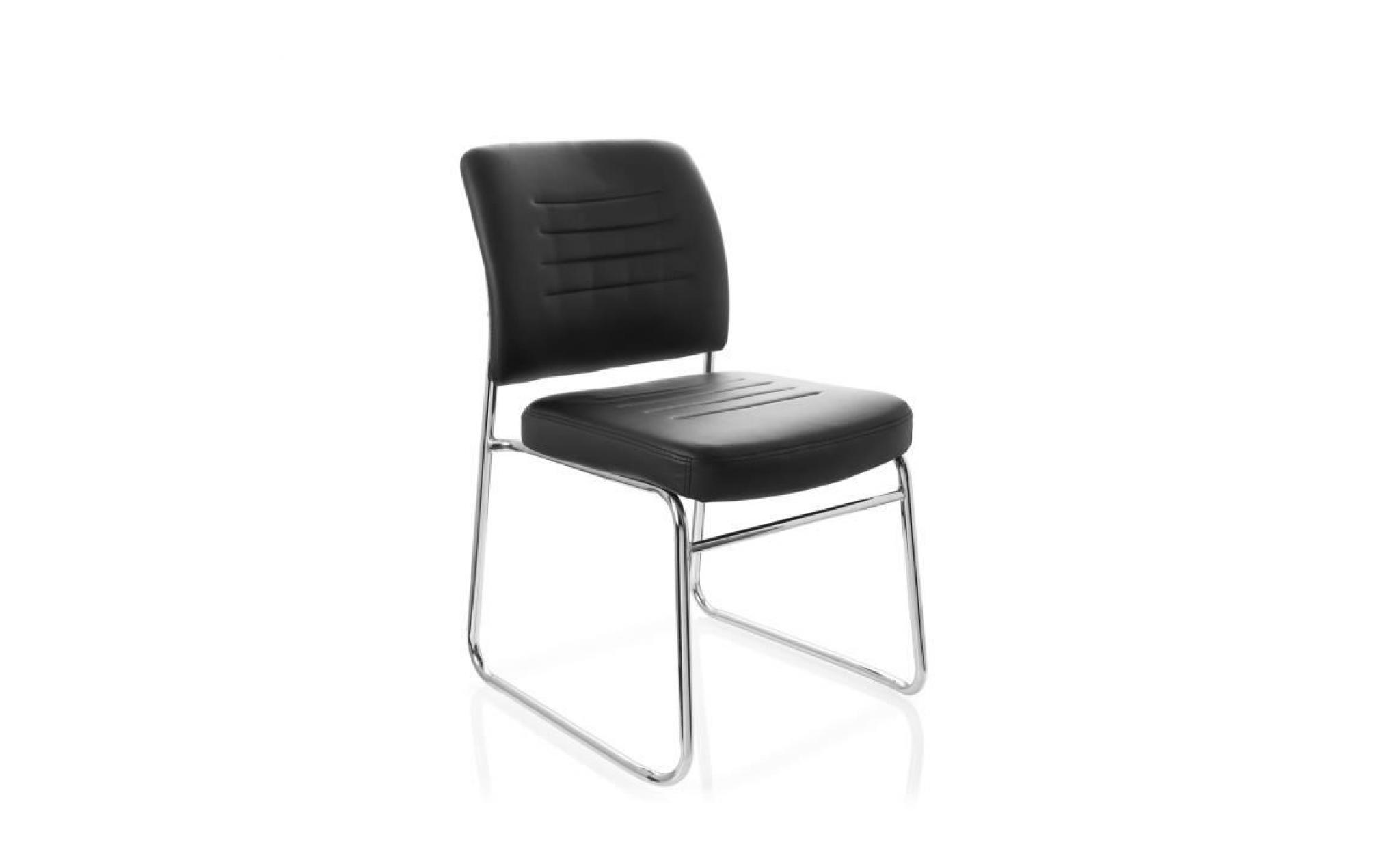 chaise de conférénce / chaise visiteur / chaise tonso v pu noir hjh office