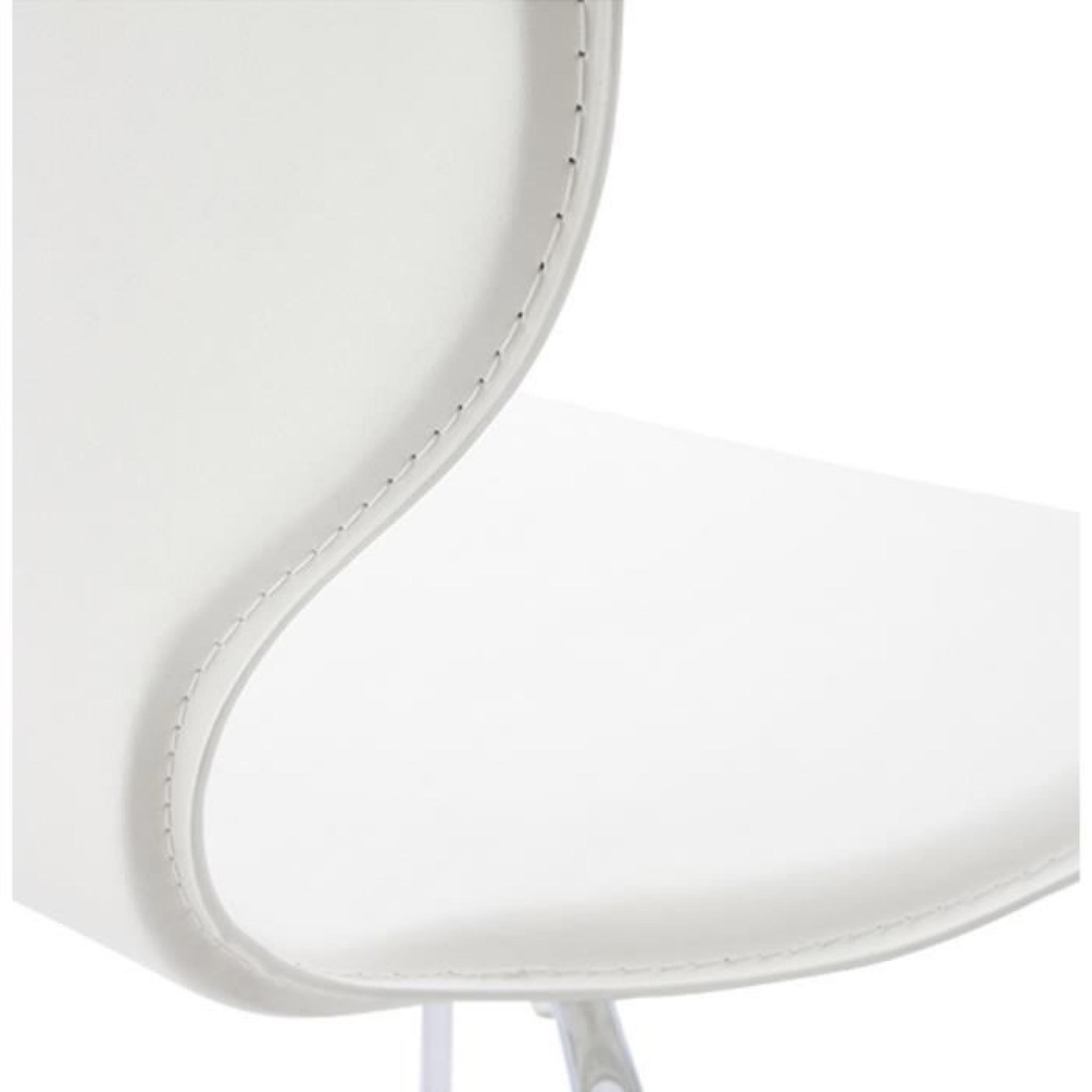 Chaise de cuisine / salle à manger design en cuir synthétique blanc cassé '' pas cher