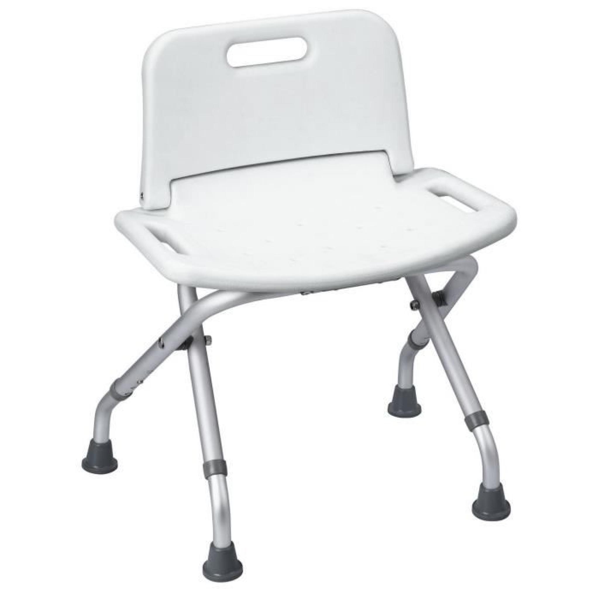 Chaise de douche en aluminium blanc 49x46x66cm Security-
