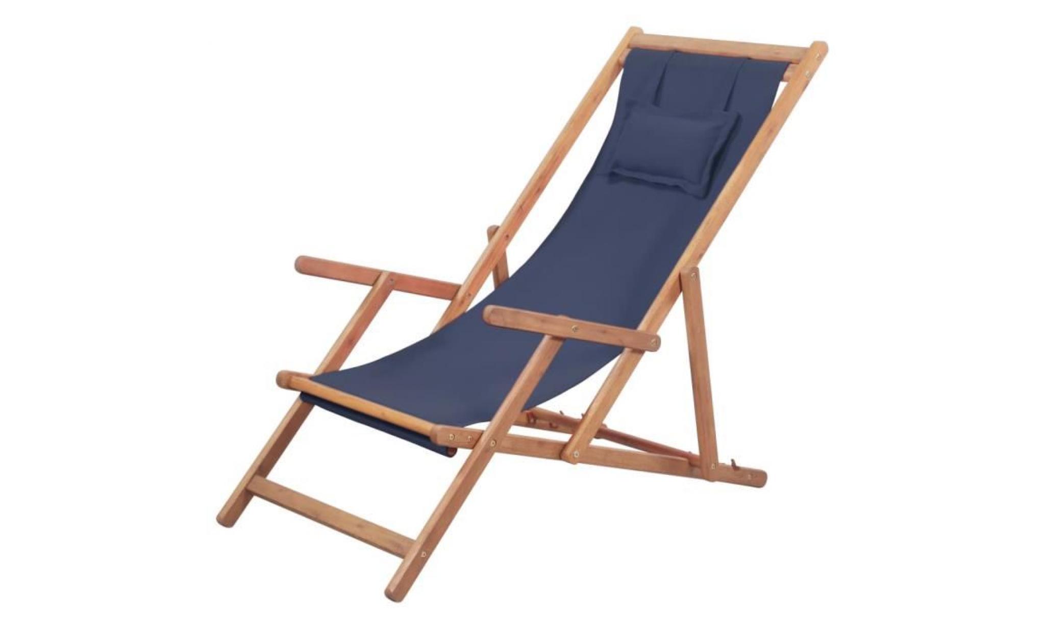 chaise de plage pliante tissu bleu chaise scandinave contemporain