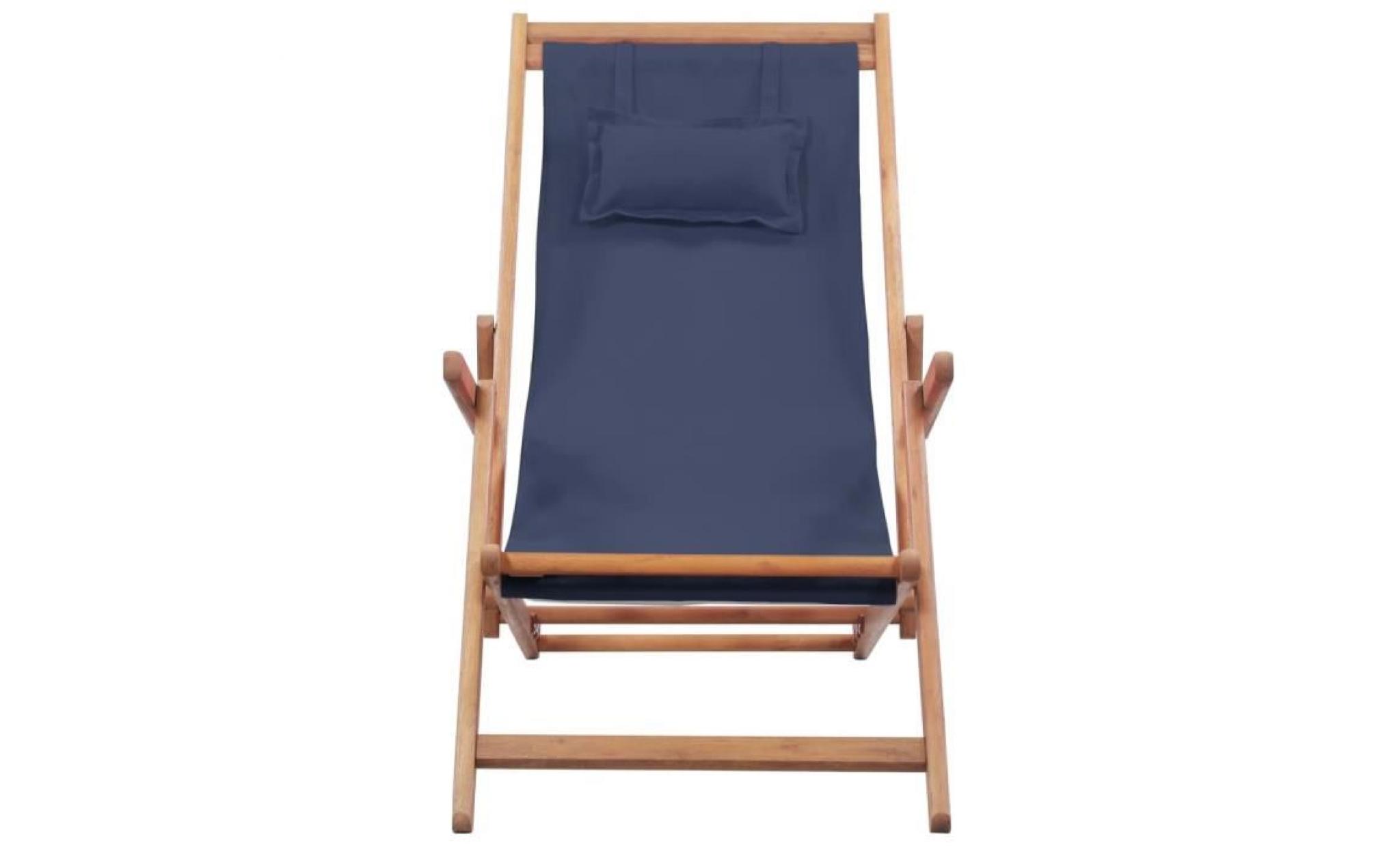 chaise de plage pliante tissu bleu chaise scandinave contemporain pas cher