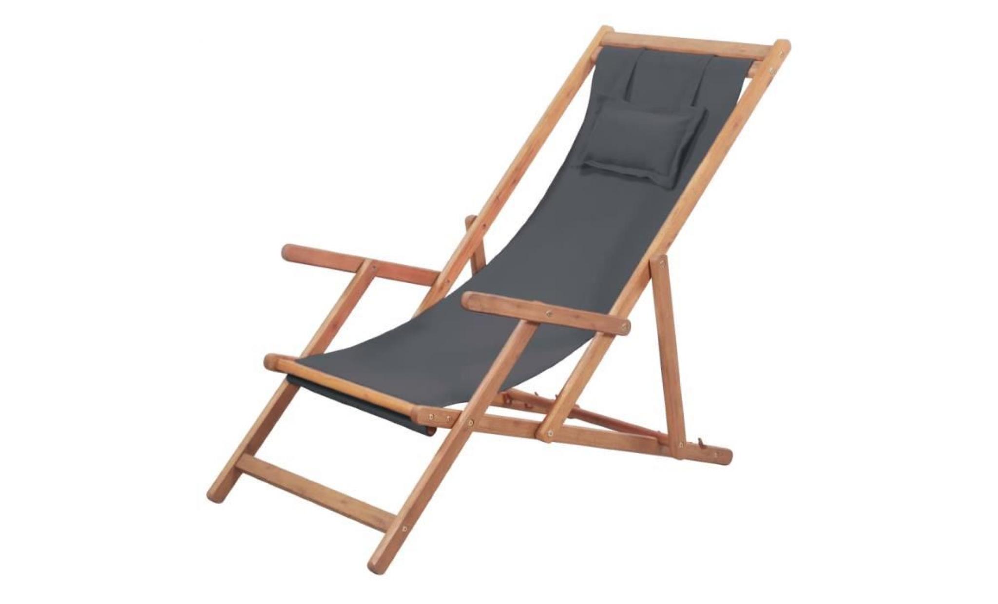 chaise de plage pliante tissu gris chaise scandinave contemporain