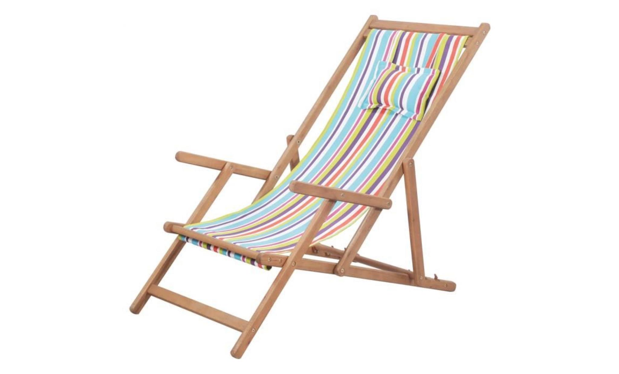 chaise de plage pliante tissu multicolore chaise scandinave contemporain