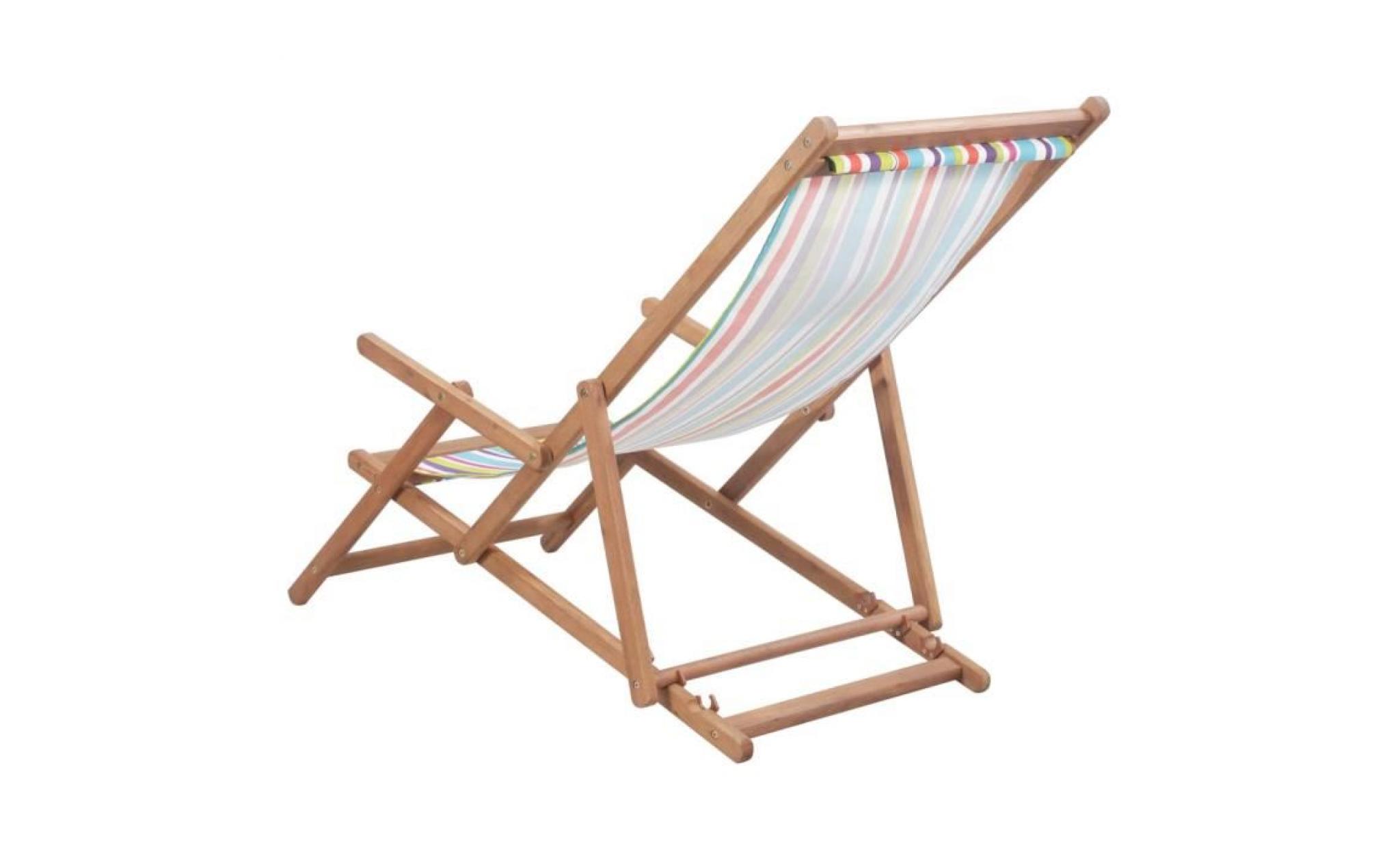 chaise de plage pliante tissu multicolore chaise scandinave contemporain pas cher