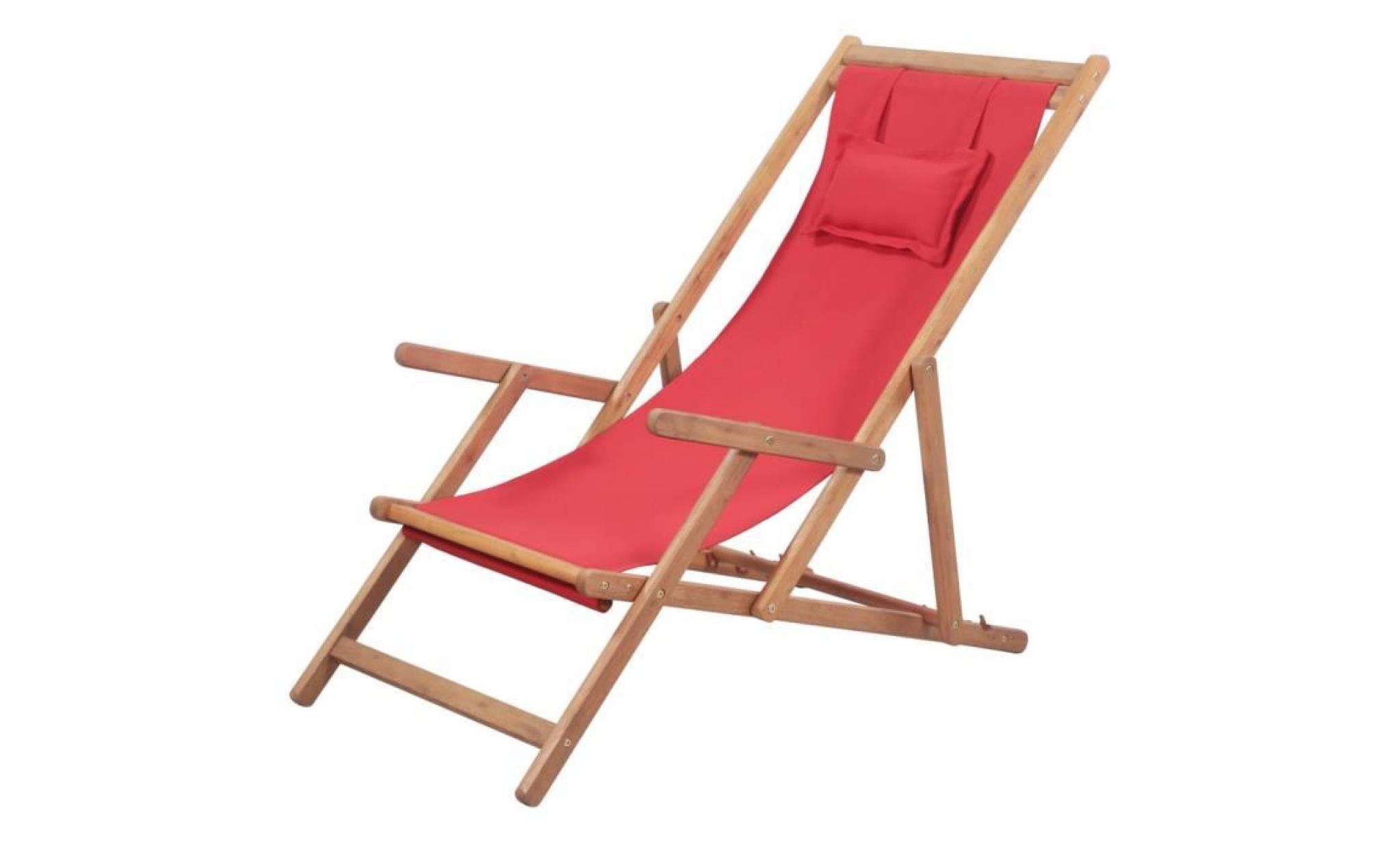 chaise de plage pliante tissu rouge chaise scandinave contemporain