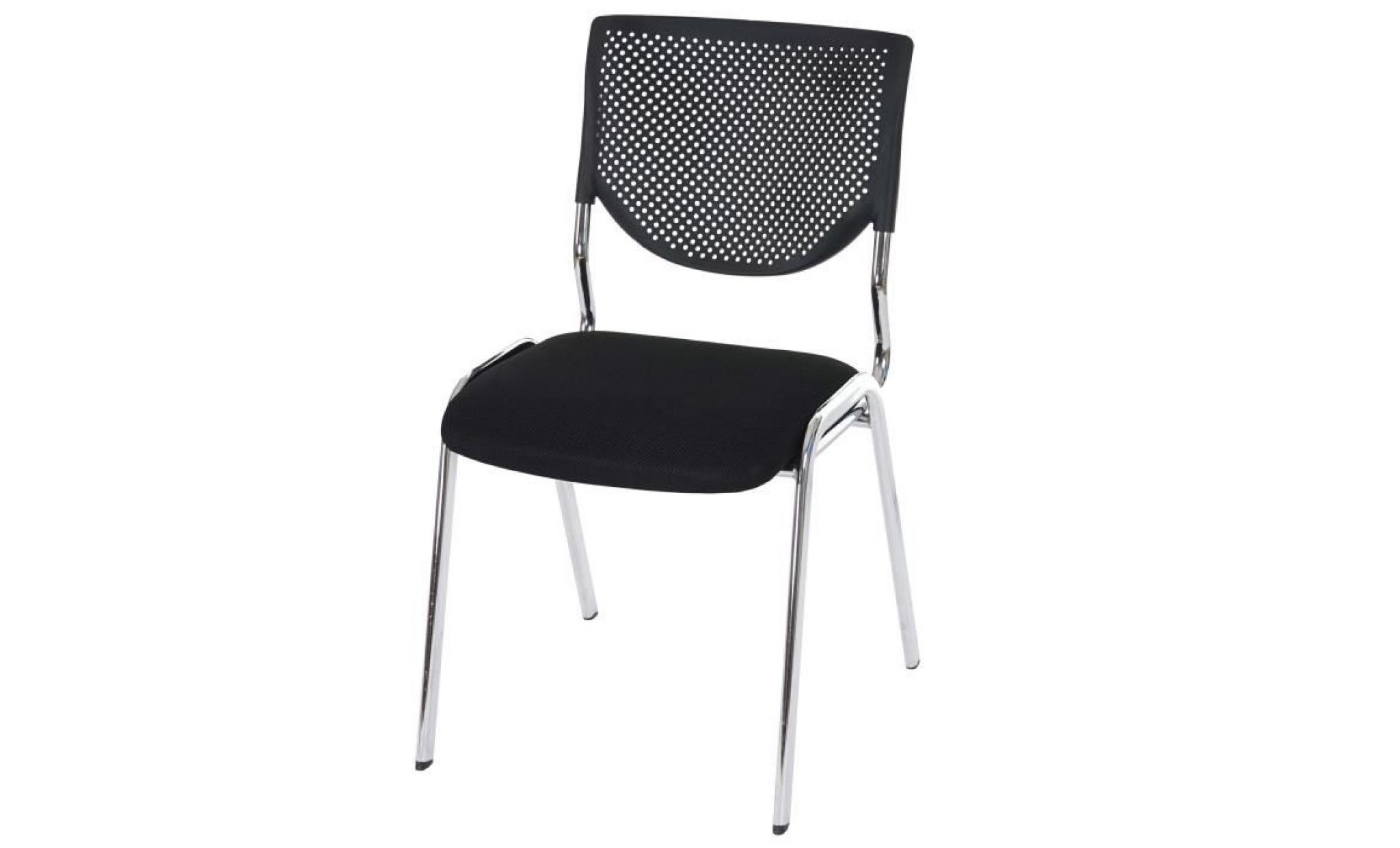 chaise de reunion june x2   tissu noir chrome   couleur principale:noir