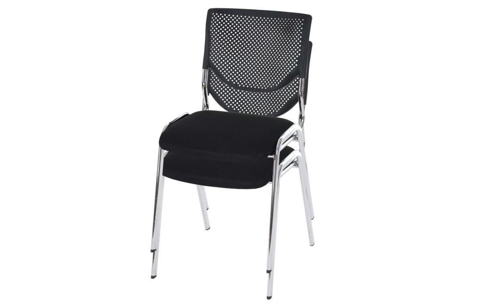 chaise de reunion june x2   tissu noir chrome   couleur principale:noir pas cher