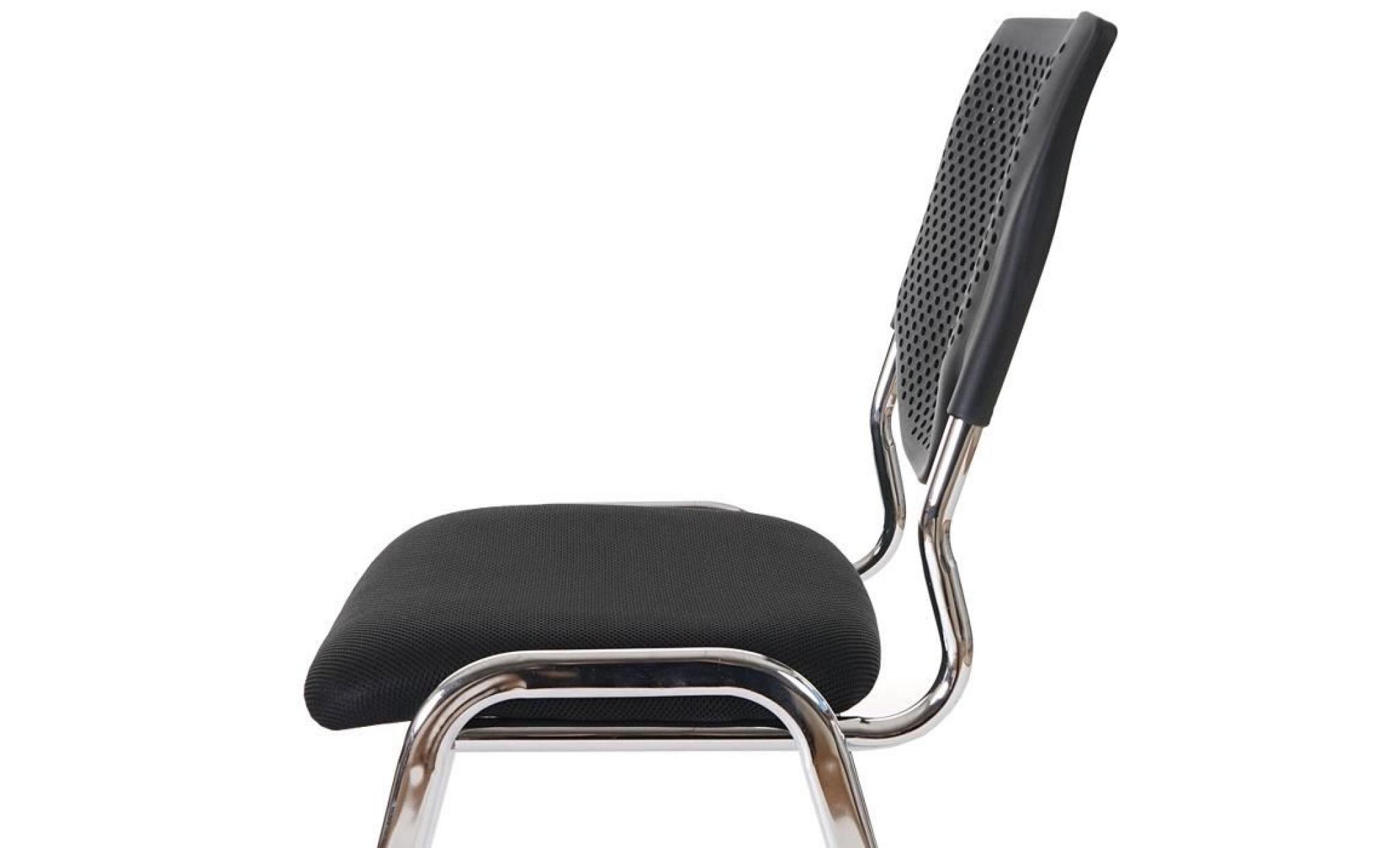 chaise de reunion june x2   tissu noir chrome   couleur principale:noir pas cher