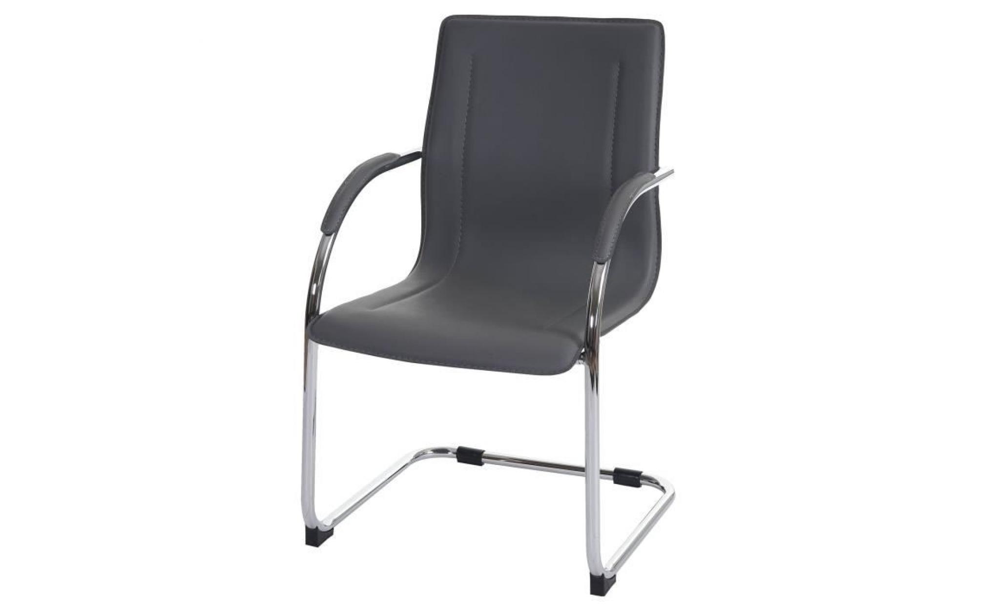 chaise de reunion keazy x2   cuir synthÉtique gris chrome   couleur principale:gris