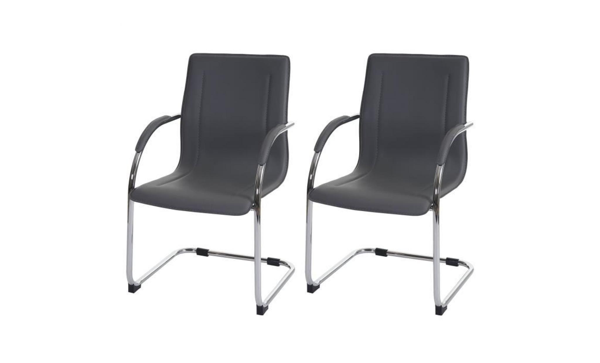 chaise de reunion keazy x2   cuir synthÉtique gris chrome   couleur principale:gris pas cher
